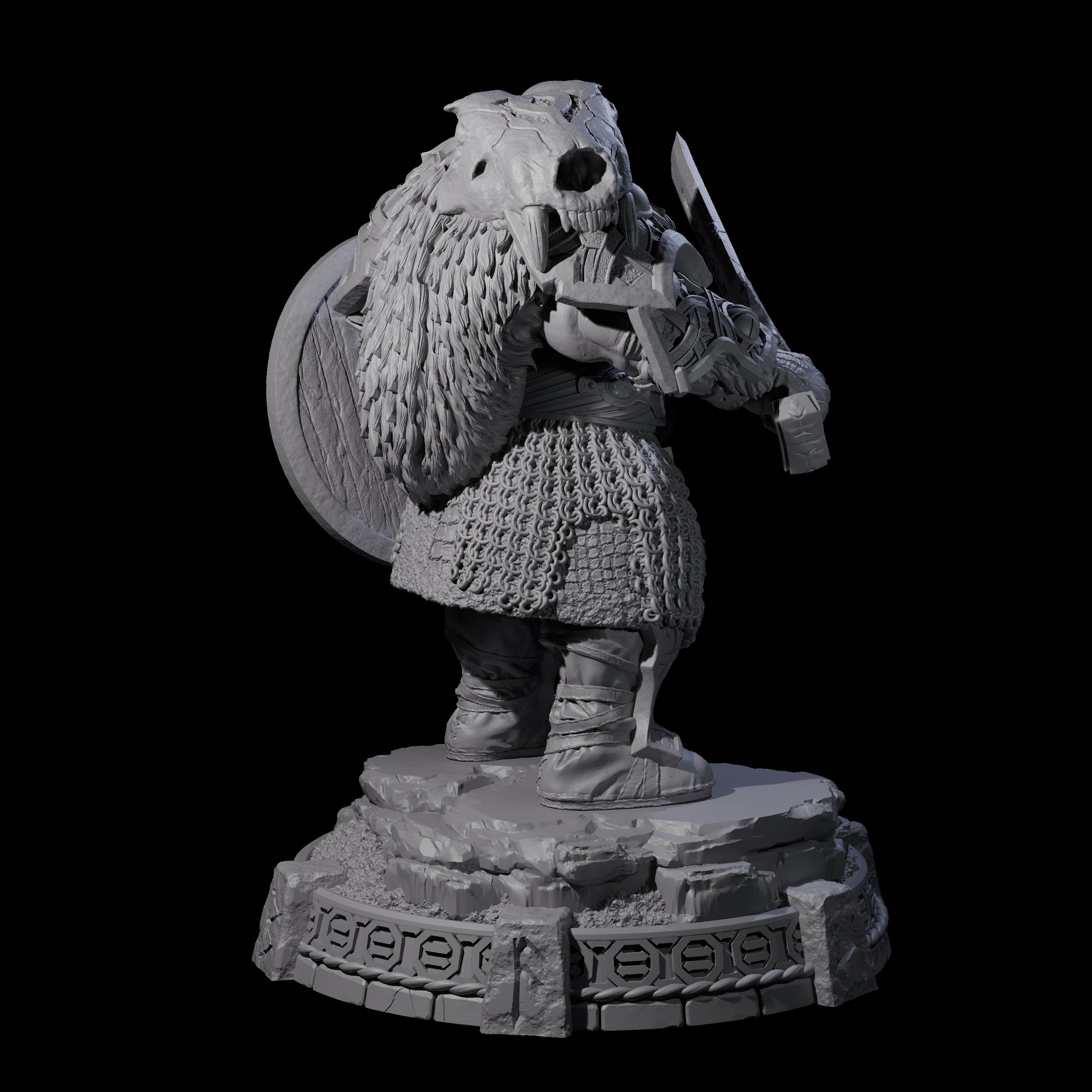 Wrapped Up Warrior of the North I Miniature for Dungeons and Dragons, Pathfinder or other TTRPGs