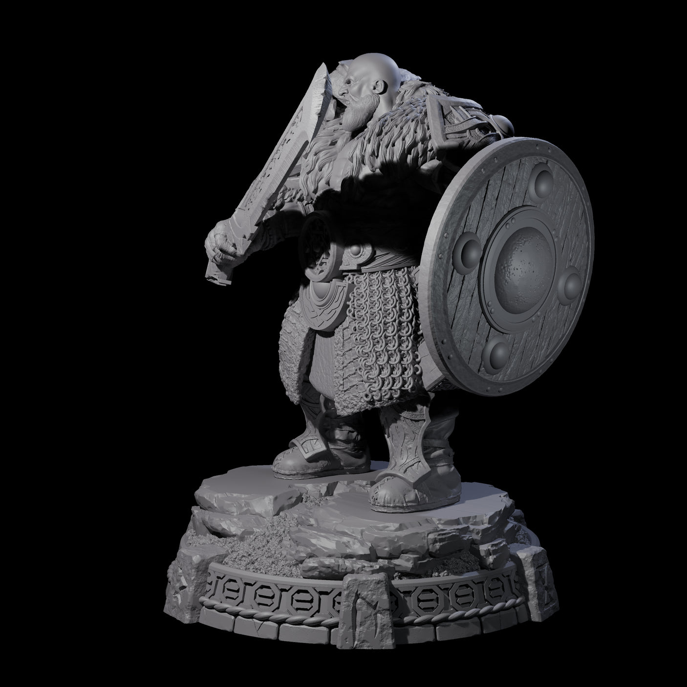 Wrapped Up Warrior of the North I Miniature for Dungeons and Dragons, Pathfinder or other TTRPGs