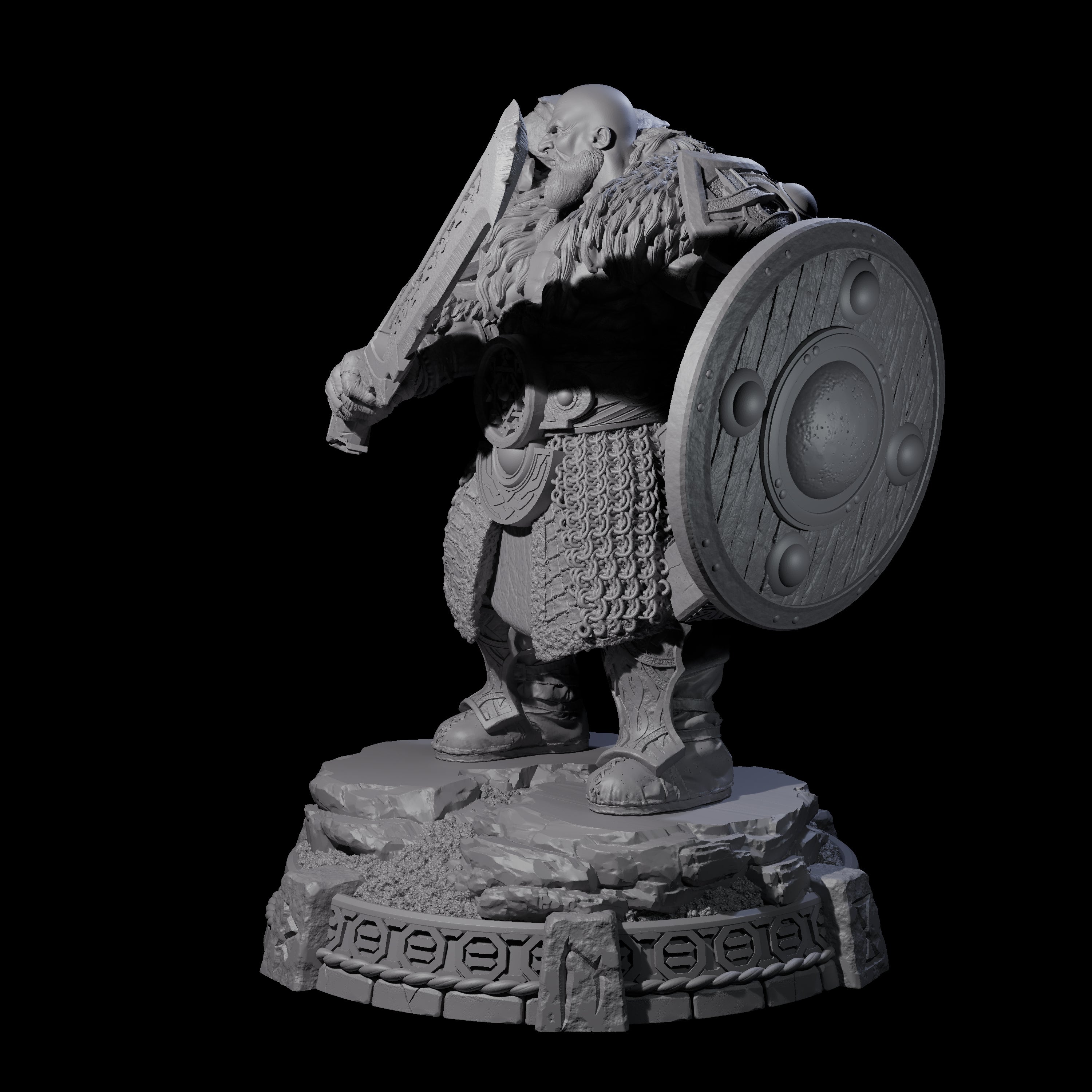 Wrapped Up Warrior of the North I Miniature for Dungeons and Dragons, Pathfinder or other TTRPGs