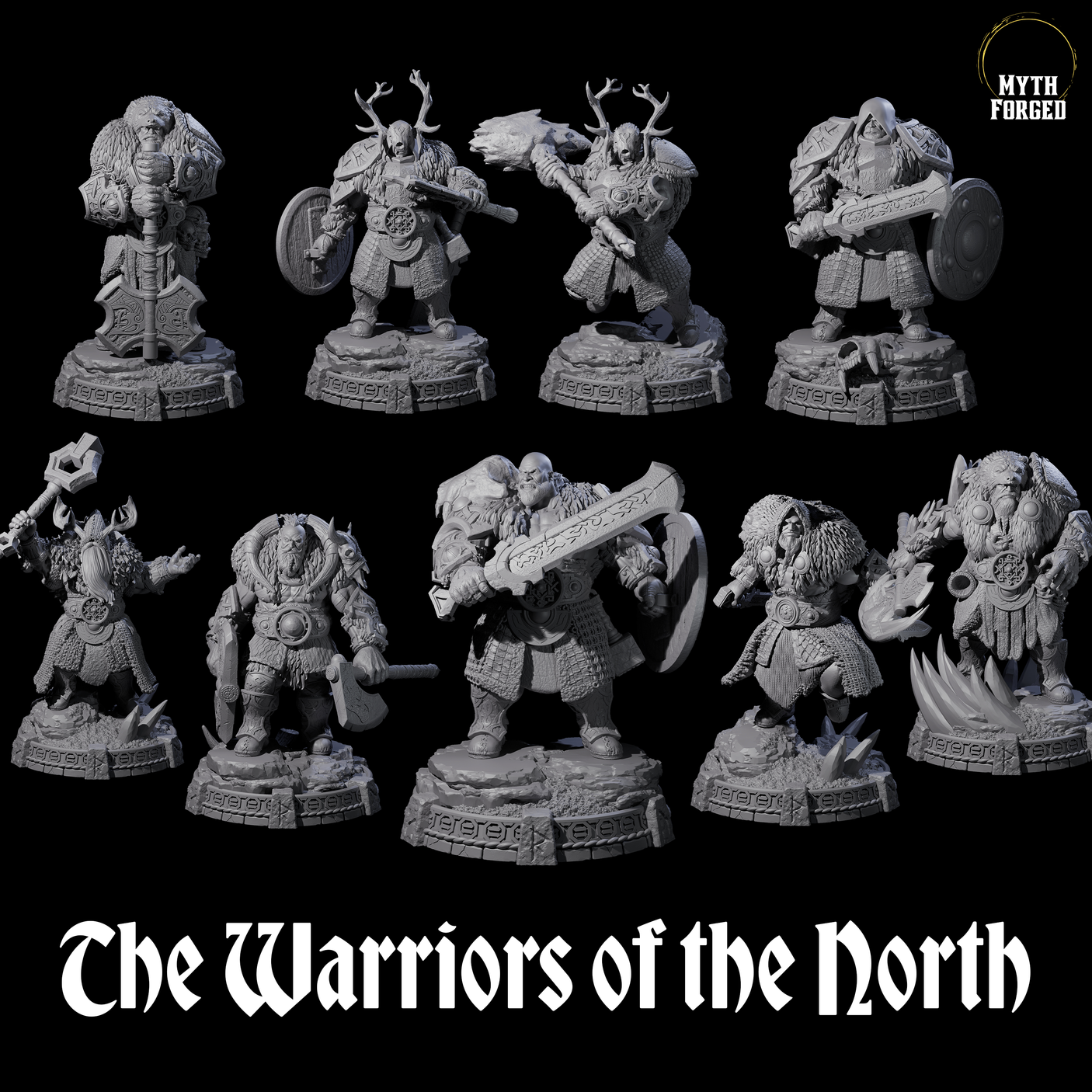Wrapped Up Warriors of the North Miniature for Dungeons and Dragons, Pathfinder or other TTRPGs
