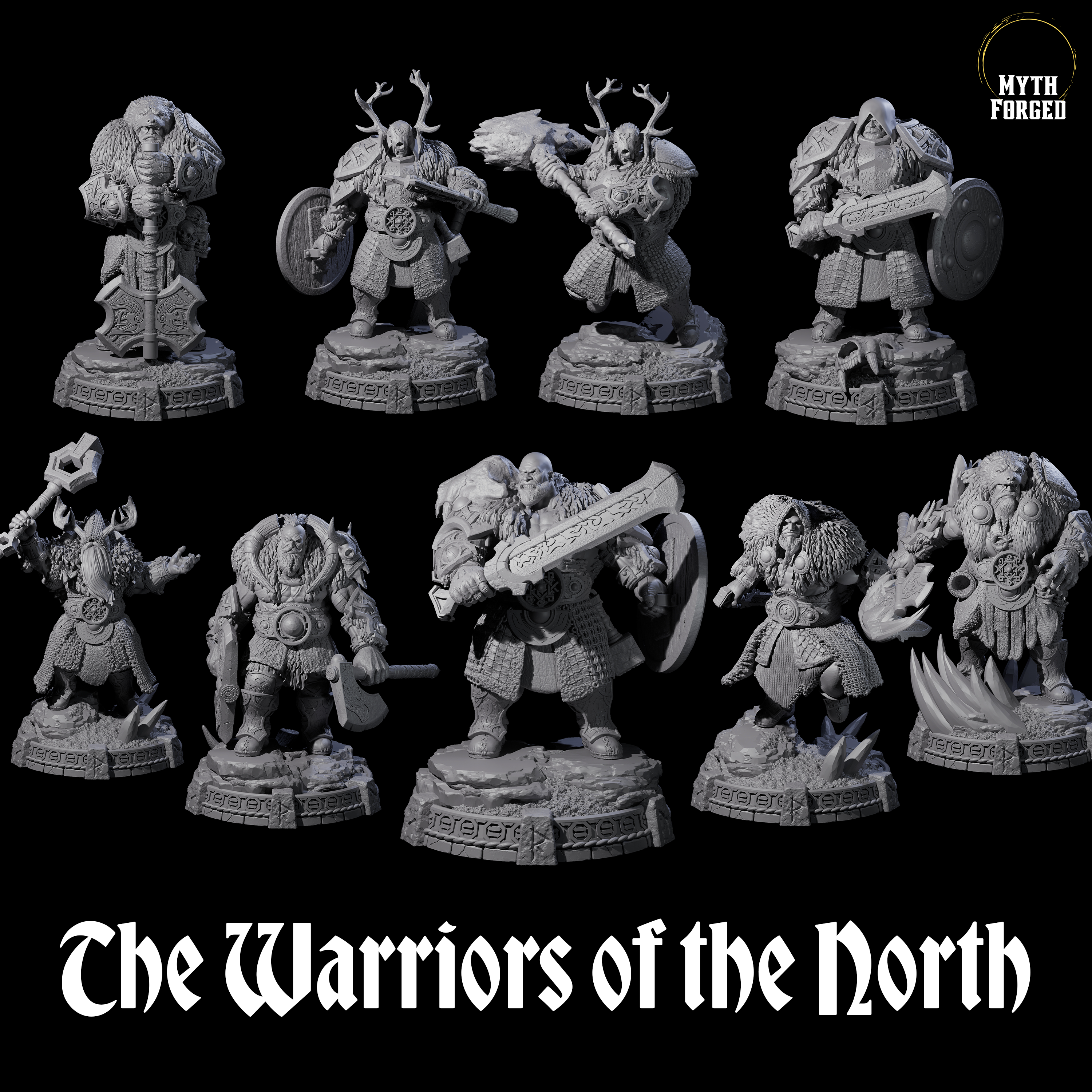 Wrapped Up Warriors of the North Miniature for Dungeons and Dragons, Pathfinder or other TTRPGs
