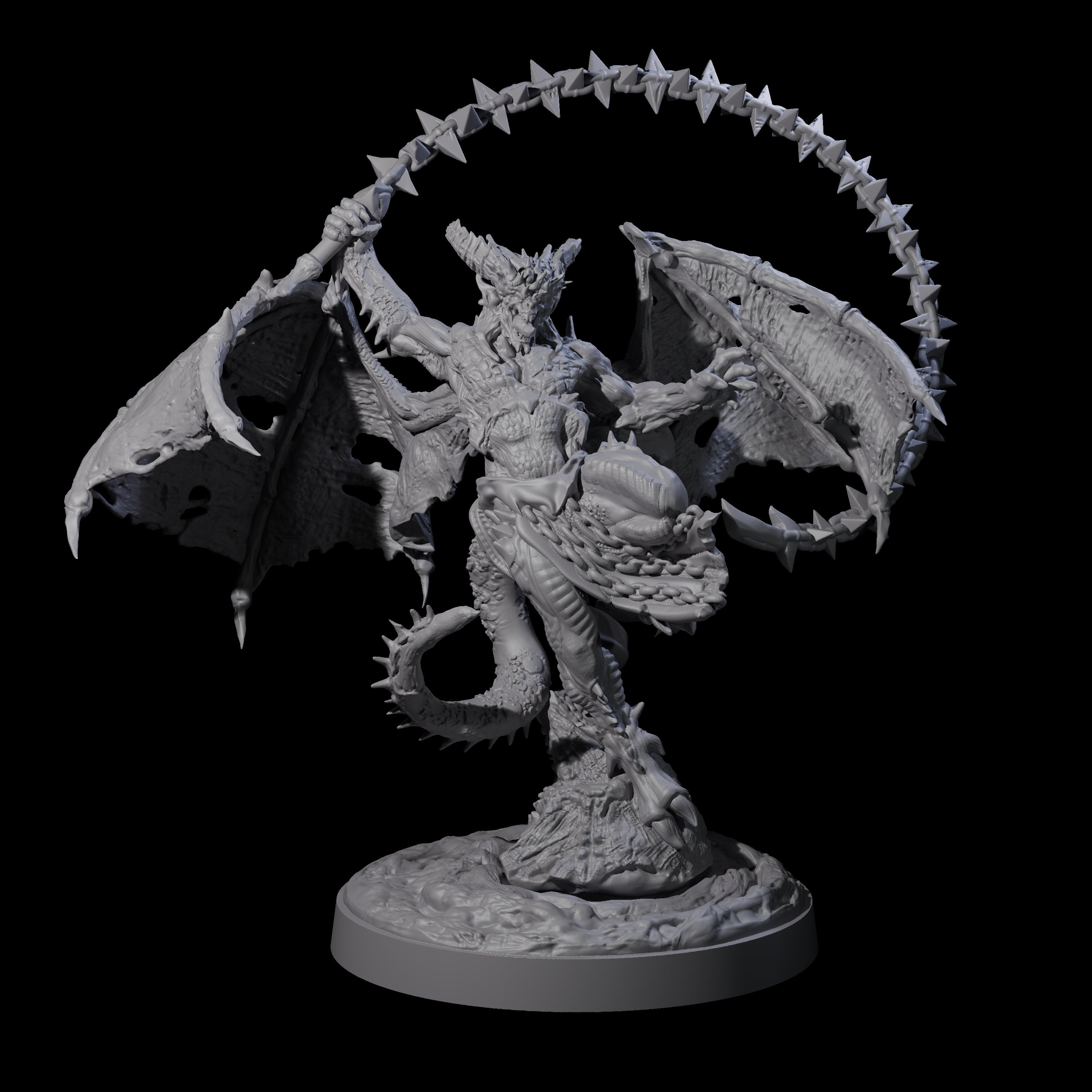 Wrathful Demon Courtier A Miniature for Dungeons and Dragons, Pathfinder or other TTRPGs