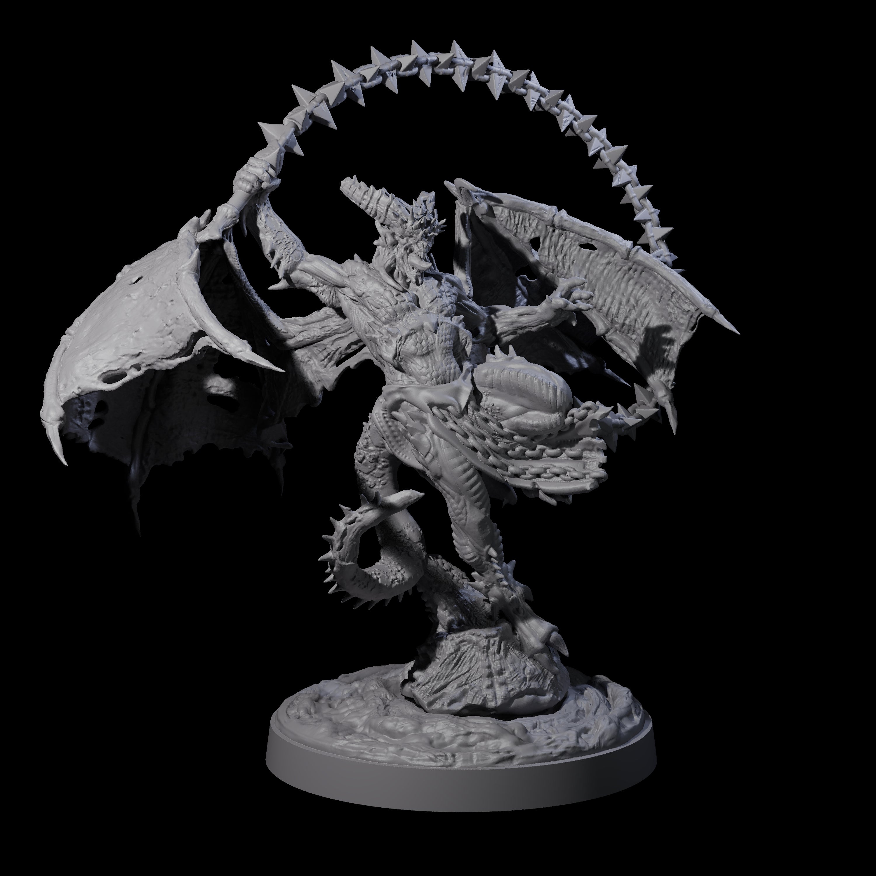 Wrathful Demon Courtier A Miniature for Dungeons and Dragons, Pathfinder or other TTRPGs