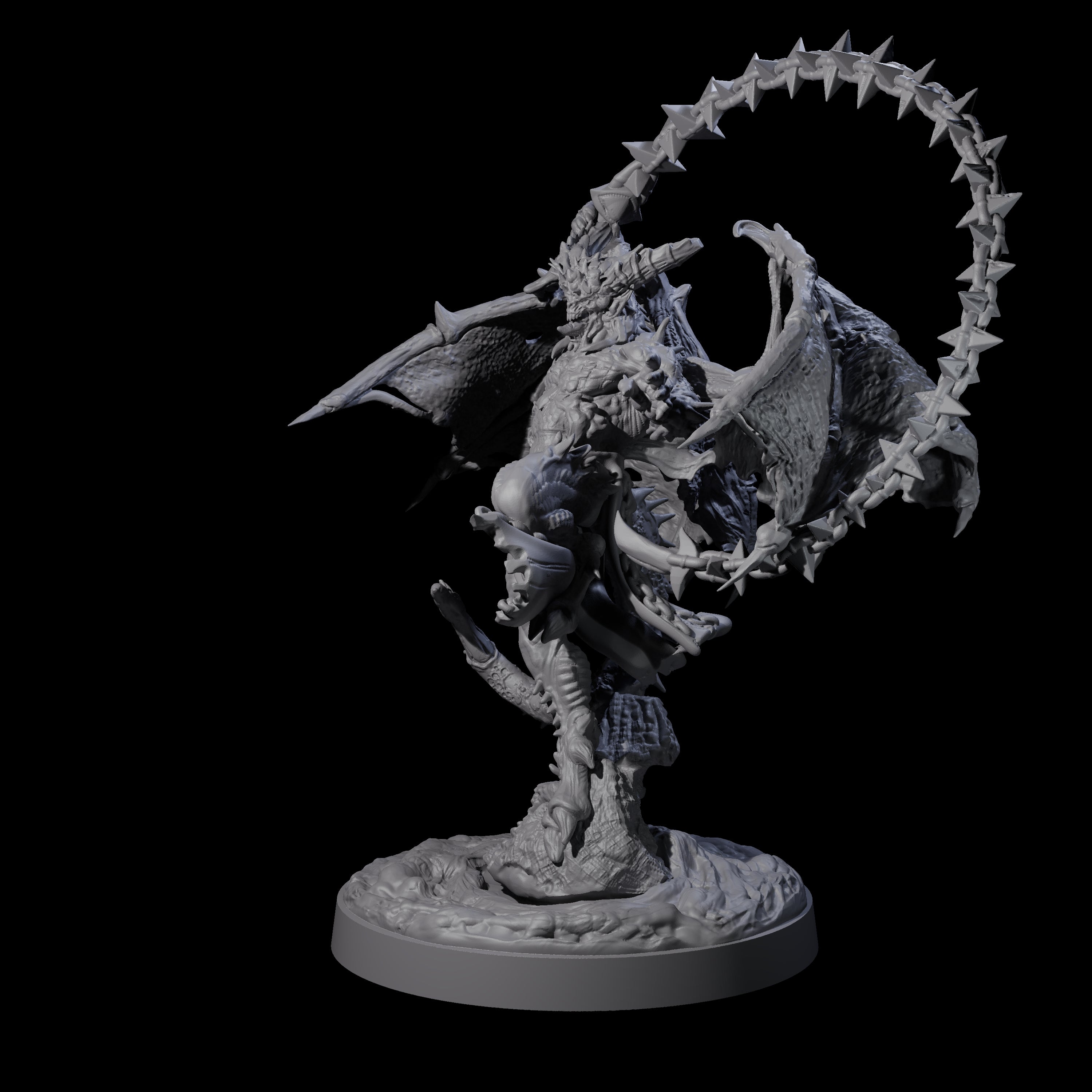Wrathful Demon Courtier A Miniature for Dungeons and Dragons, Pathfinder or other TTRPGs