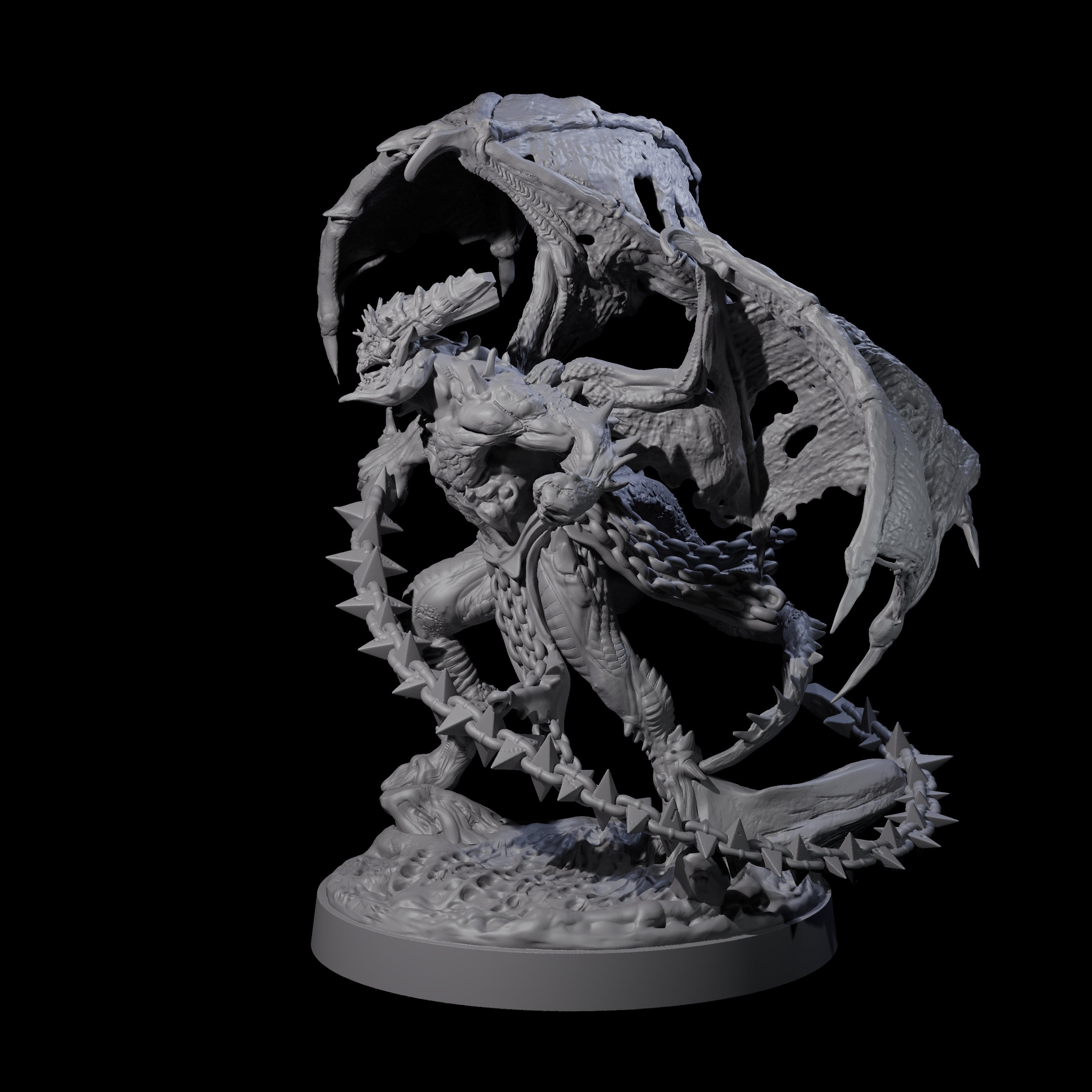 Wrathful Demon Courtier B Miniature for Dungeons and Dragons, Pathfinder or other TTRPGs