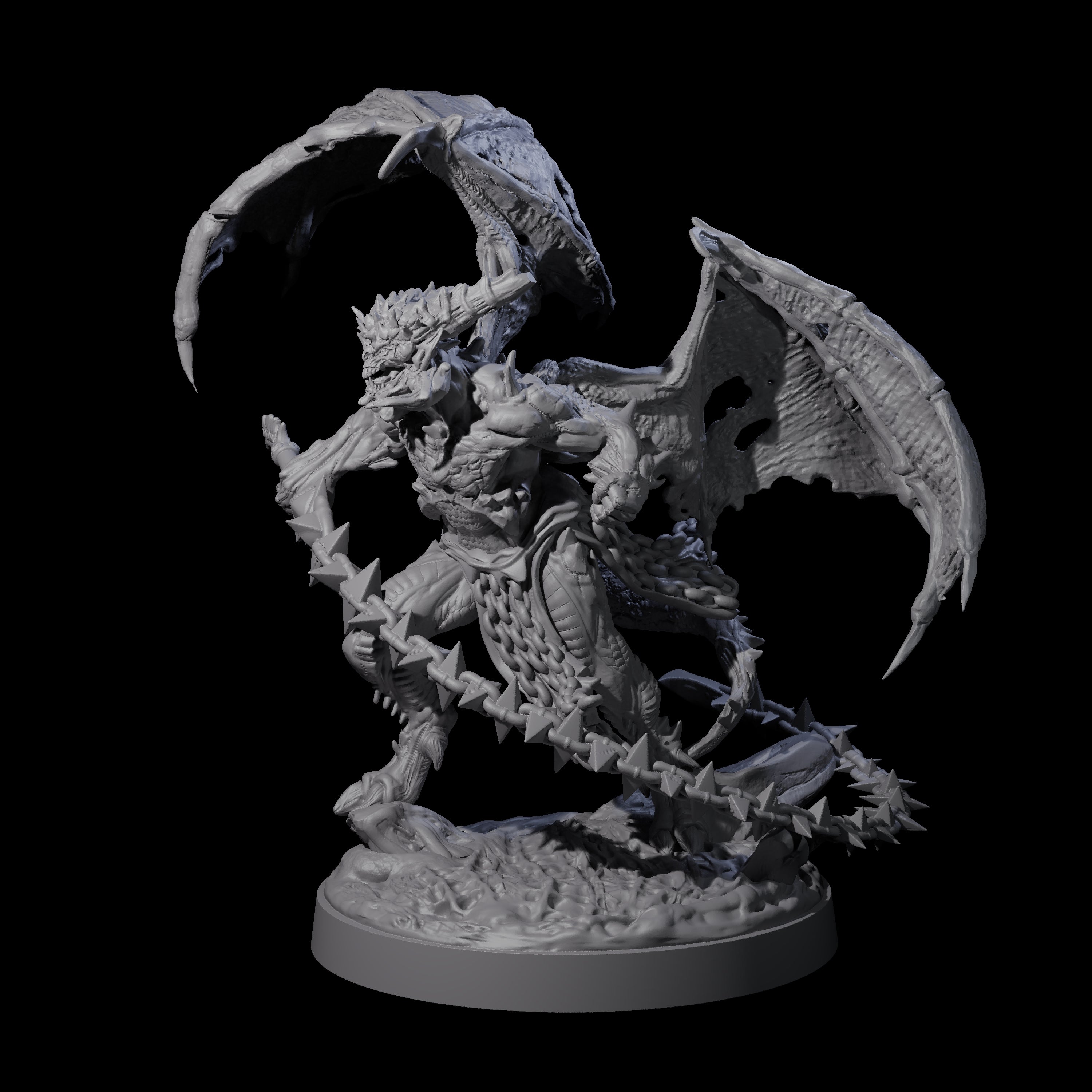 Wrathful Demon Courtier B Miniature for Dungeons and Dragons, Pathfinder or other TTRPGs