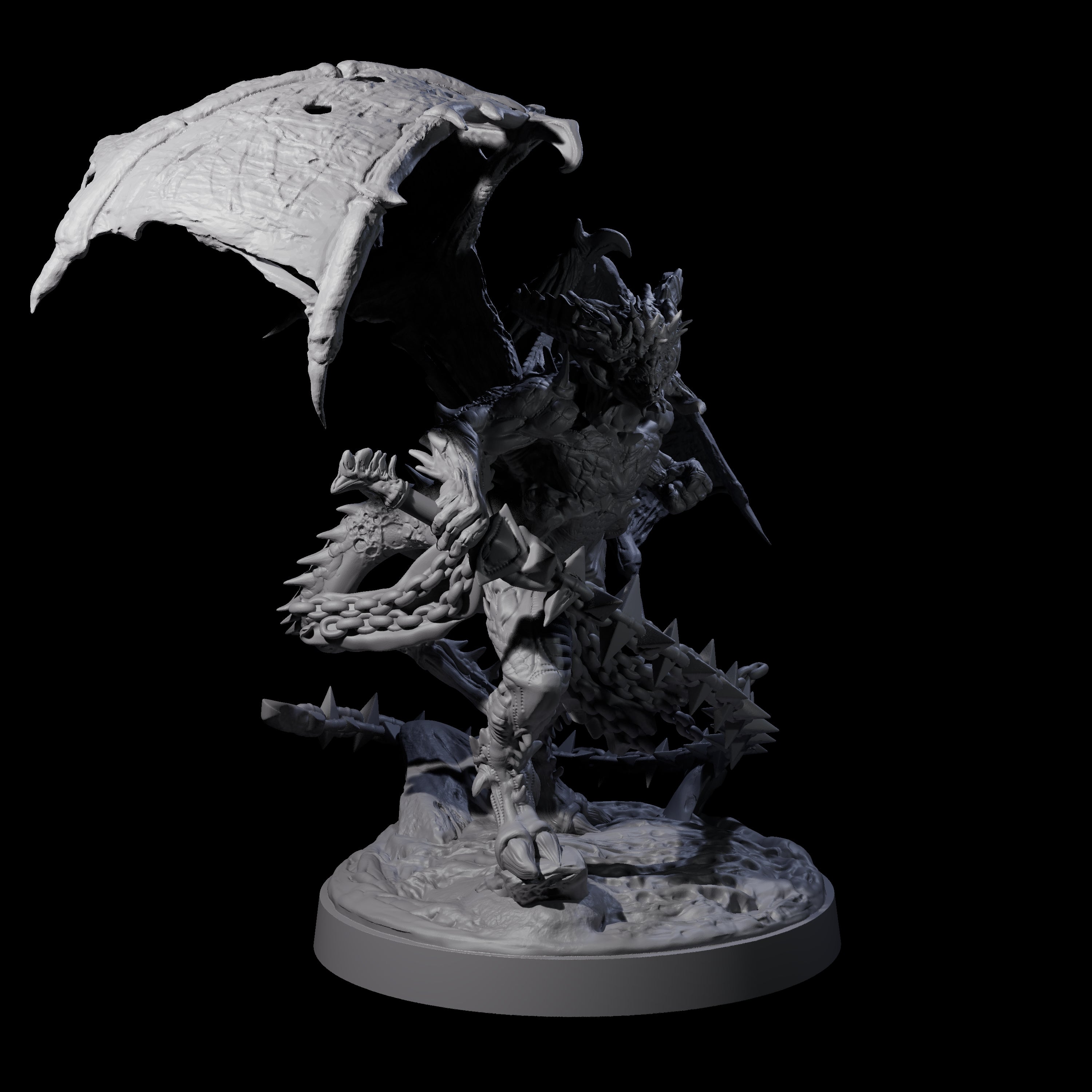 Wrathful Demon Courtier B Miniature for Dungeons and Dragons, Pathfinder or other TTRPGs