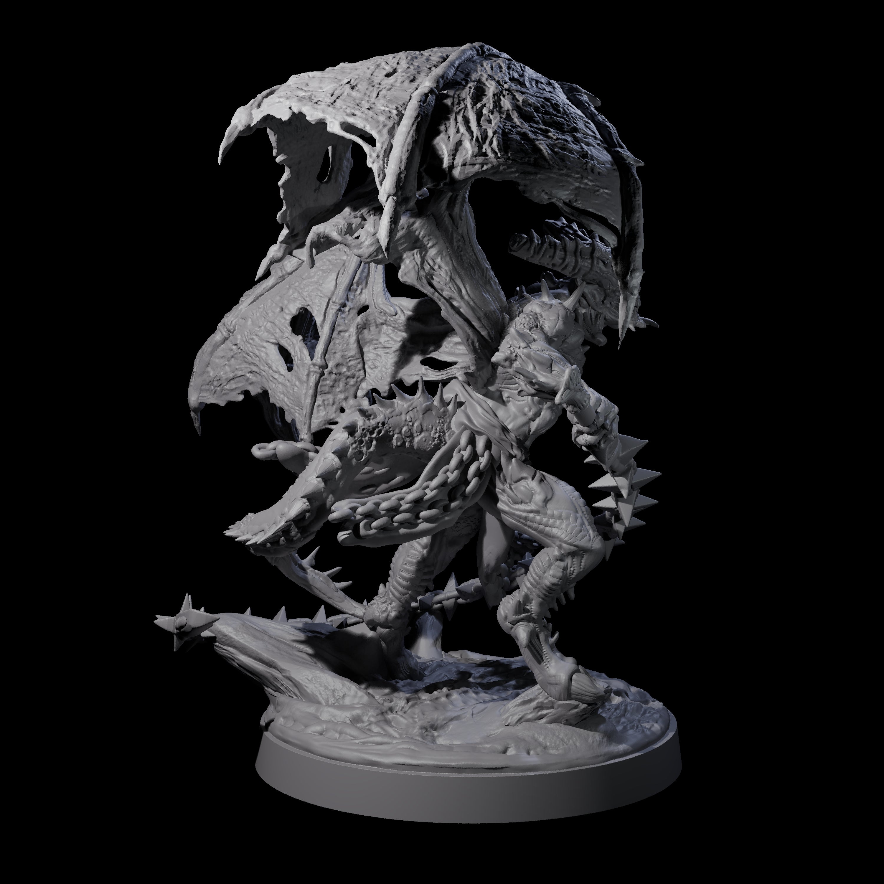 Wrathful Demon Courtier B Miniature for Dungeons and Dragons, Pathfinder or other TTRPGs