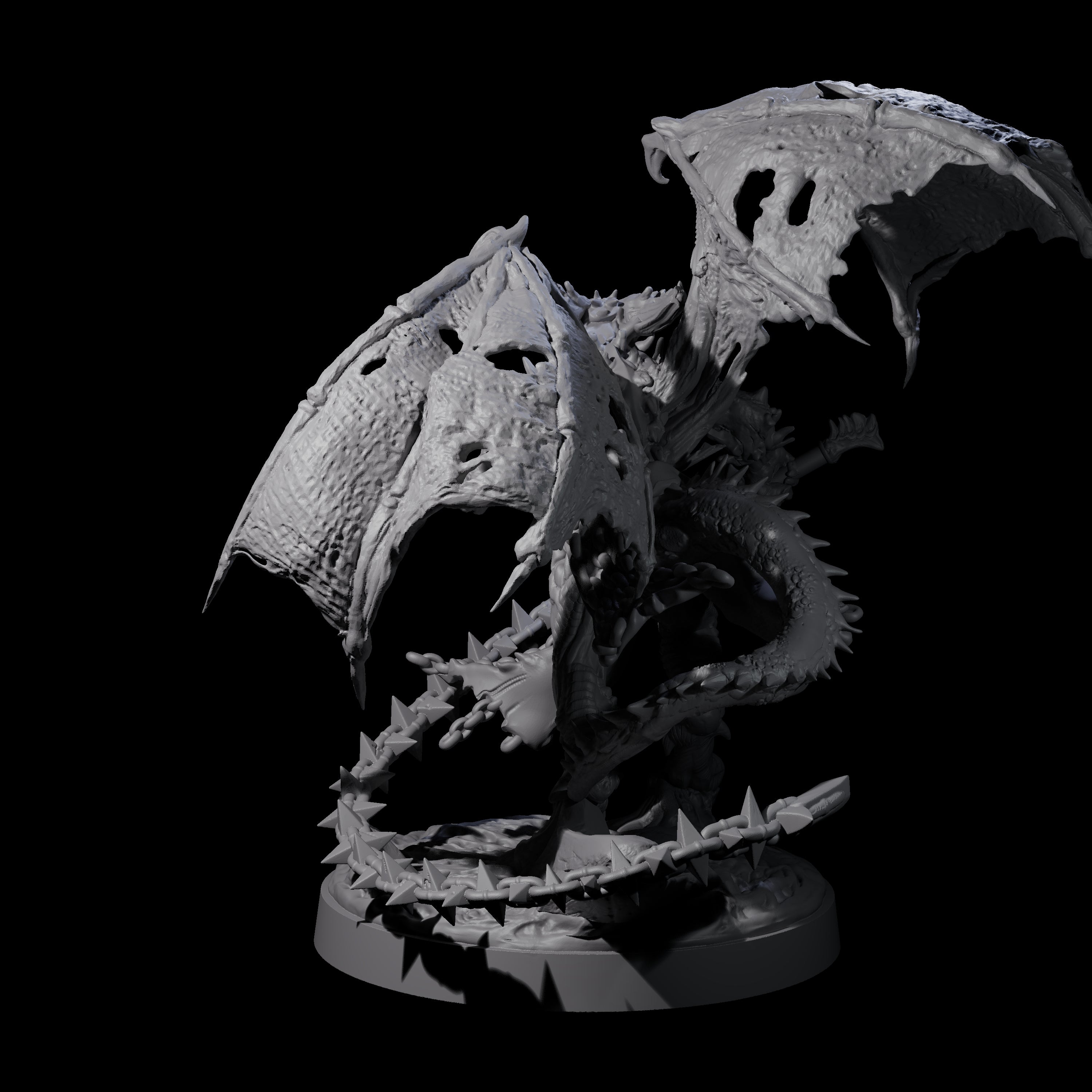 Wrathful Demon Courtier B Miniature for Dungeons and Dragons, Pathfinder or other TTRPGs