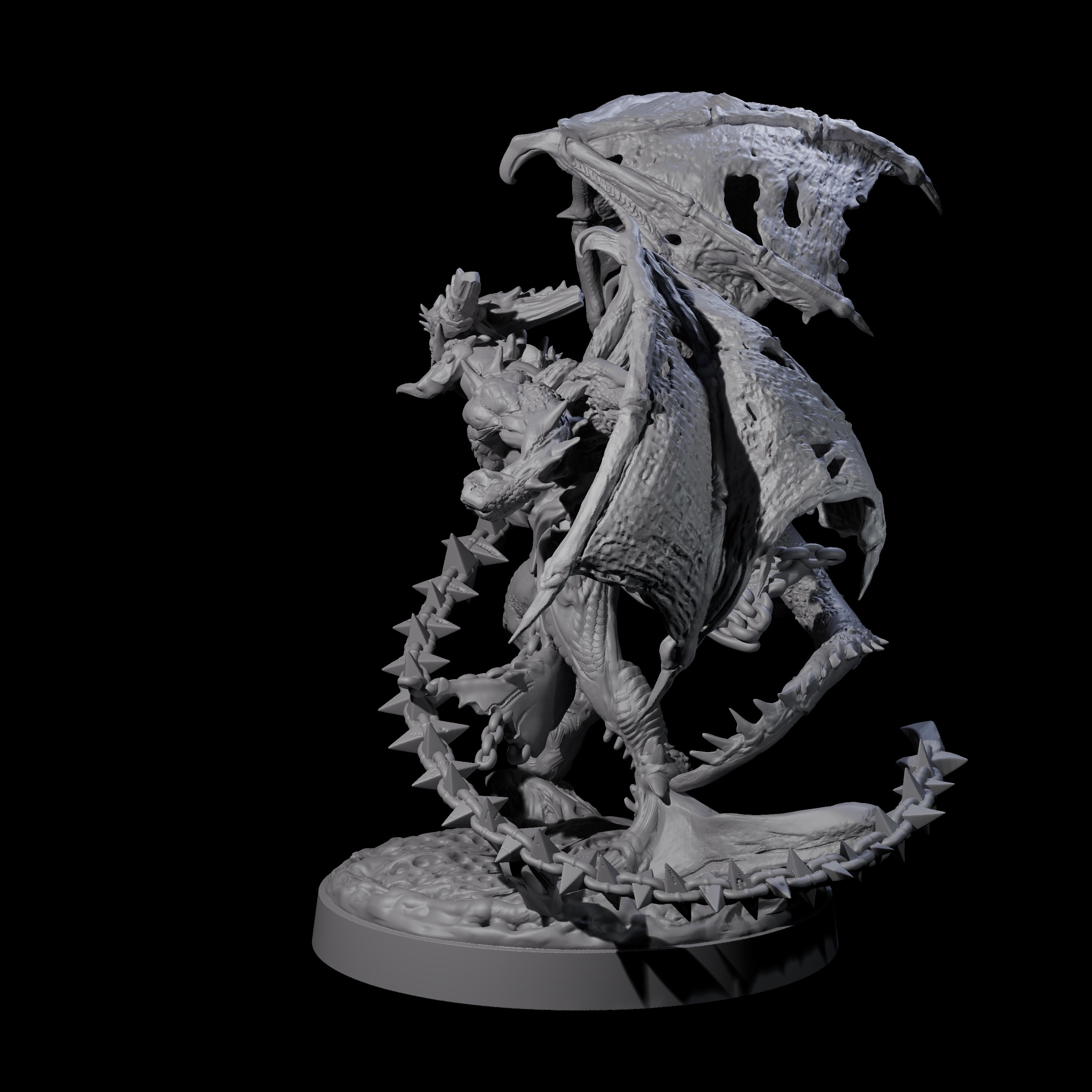 Wrathful Demon Courtier B Miniature for Dungeons and Dragons, Pathfinder or other TTRPGs