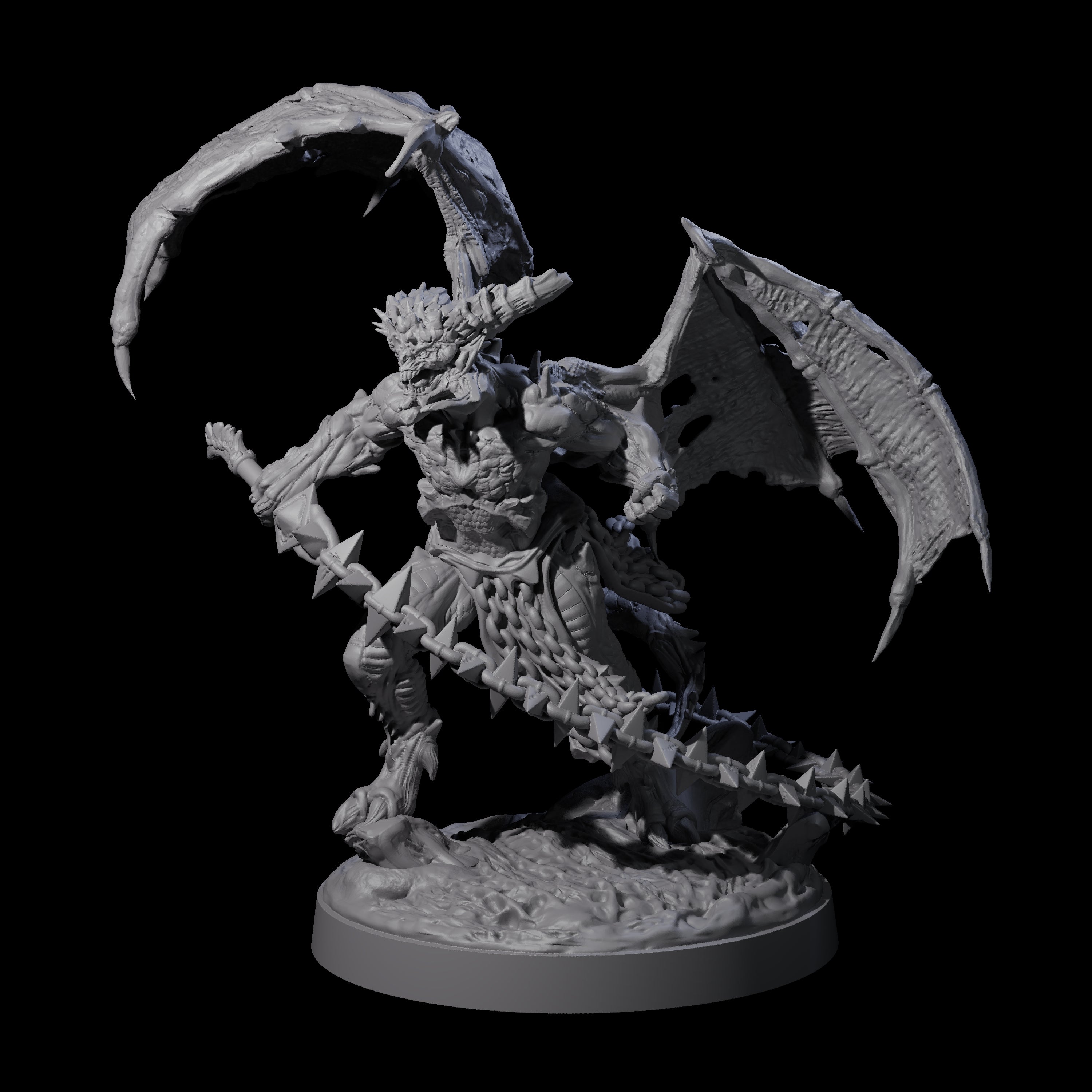 Wrathful Demon Courtiers Miniature for Dungeons and Dragons, Pathfinder or other TTRPGs