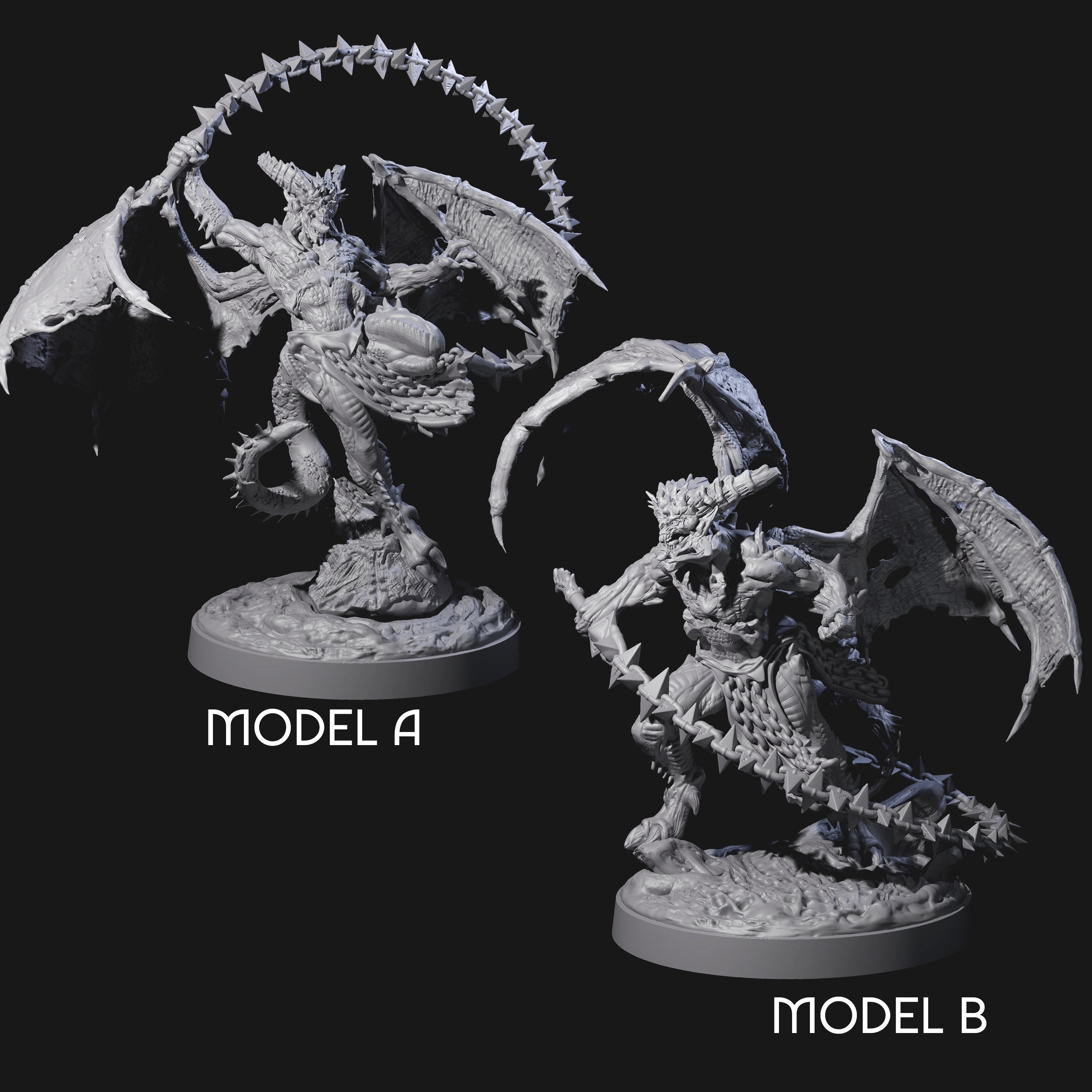Wrathful Demon Courtiers Miniature for Dungeons and Dragons, Pathfinder or other TTRPGs