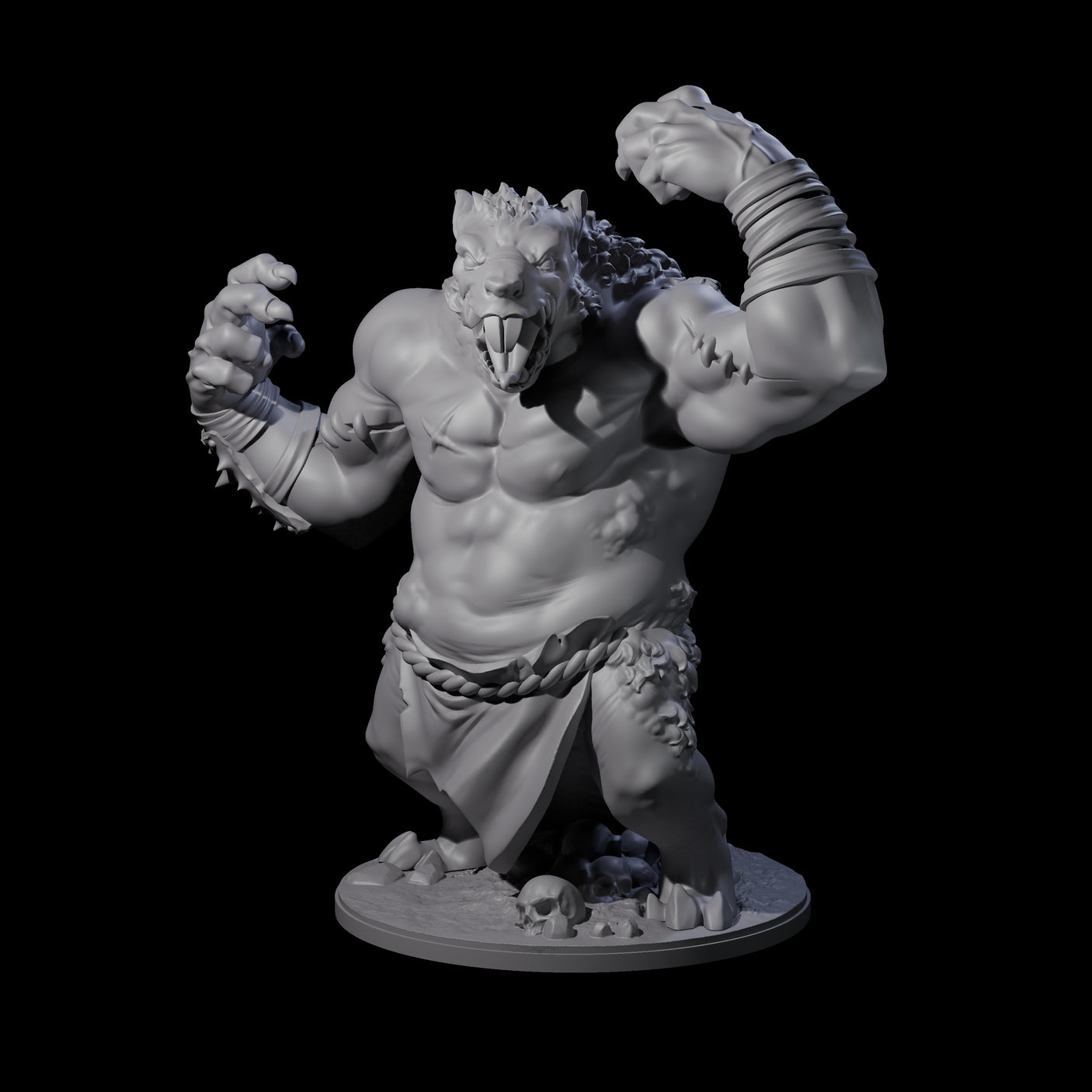 Wrathful Ratfolk Berserker Miniature for Dungeons and Dragons, Pathfinder or other TTRPGs