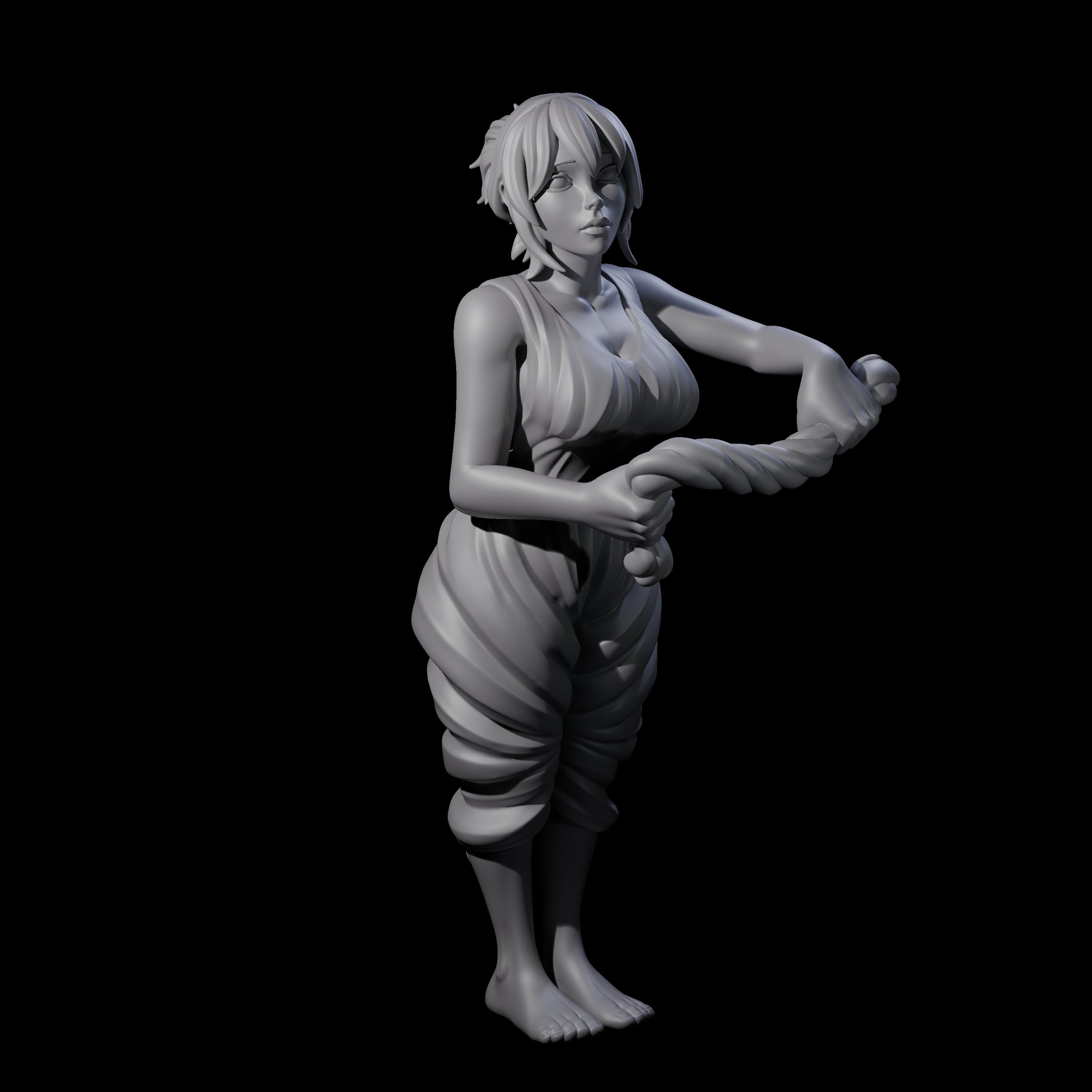 Wringing Out Washerwoman Miniature for Dungeons and Dragons, Pathfinder or other TTRPGs