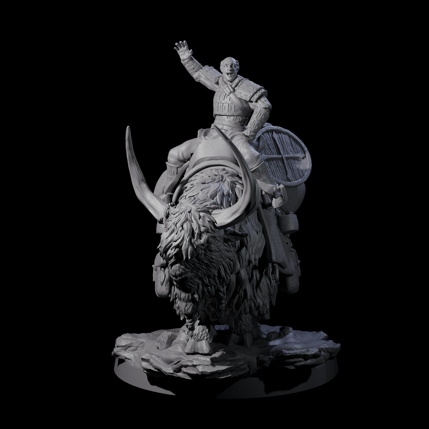 Yak Riding Merchant Miniature for Dungeons and Dragons, Pathfinder or other TTRPGs