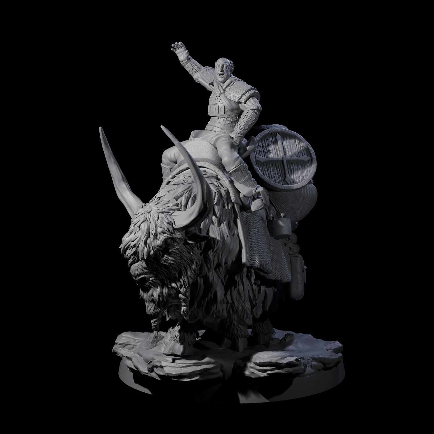 Yak Riding Merchant Miniature for Dungeons and Dragons, Pathfinder or other TTRPGs