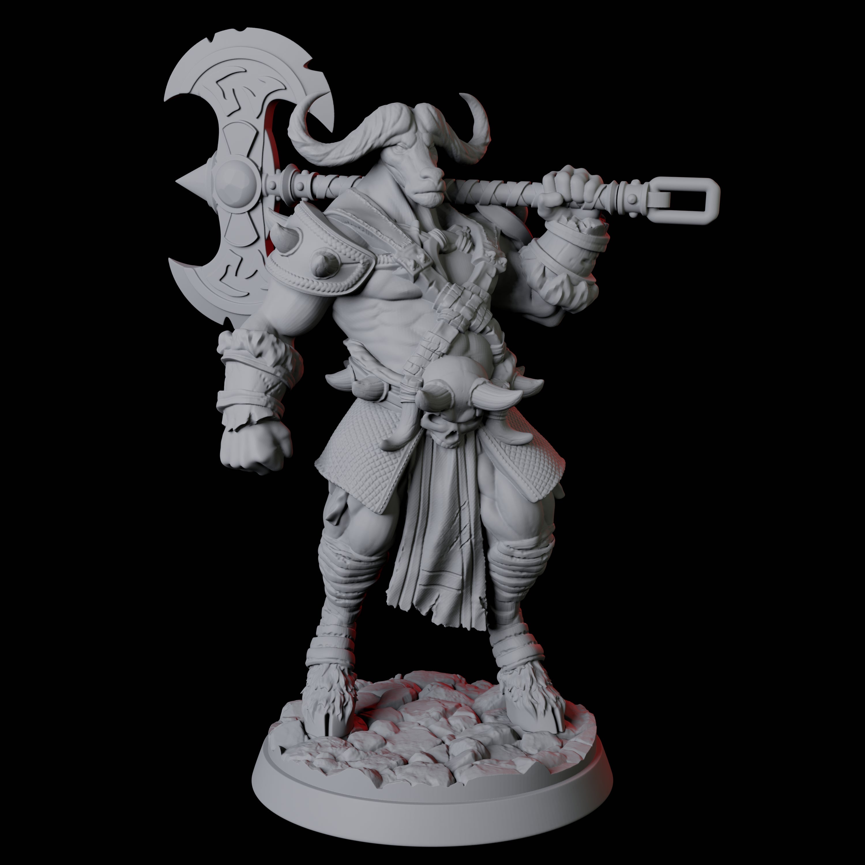 Yakfolk Axe Fighter Miniature for Dungeons and Dragons, Pathfinder or other TTRPGs
