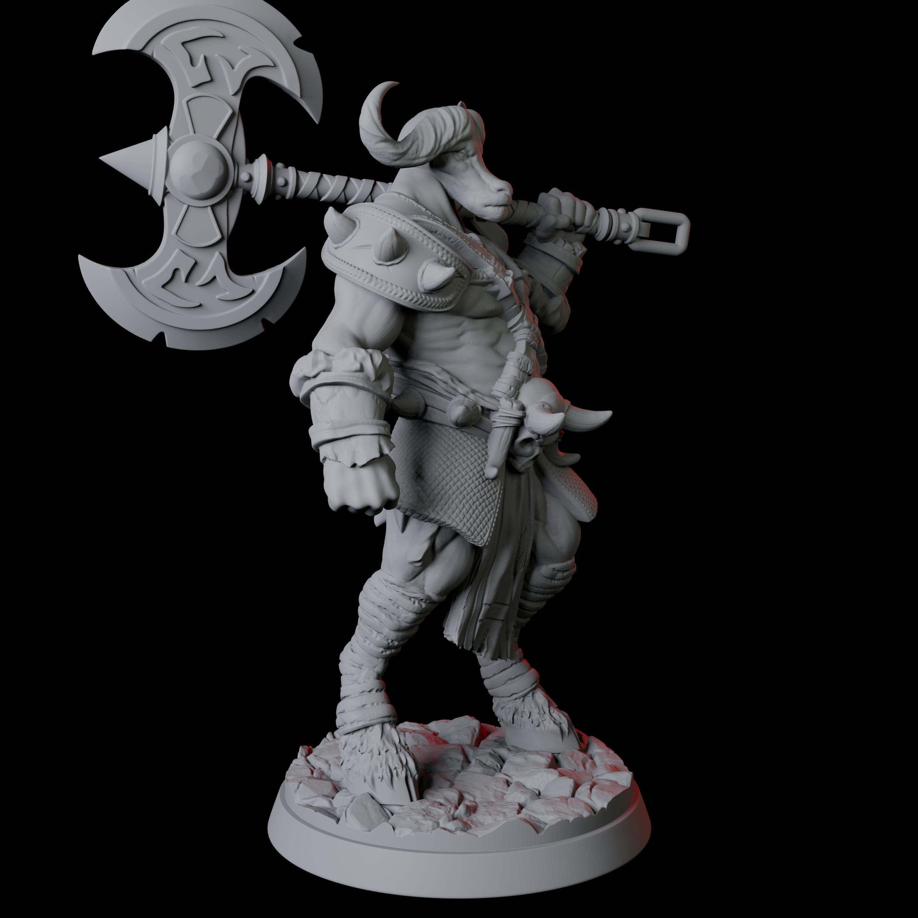 Yakfolk Axe Fighter Miniature for Dungeons and Dragons, Pathfinder or other TTRPGs