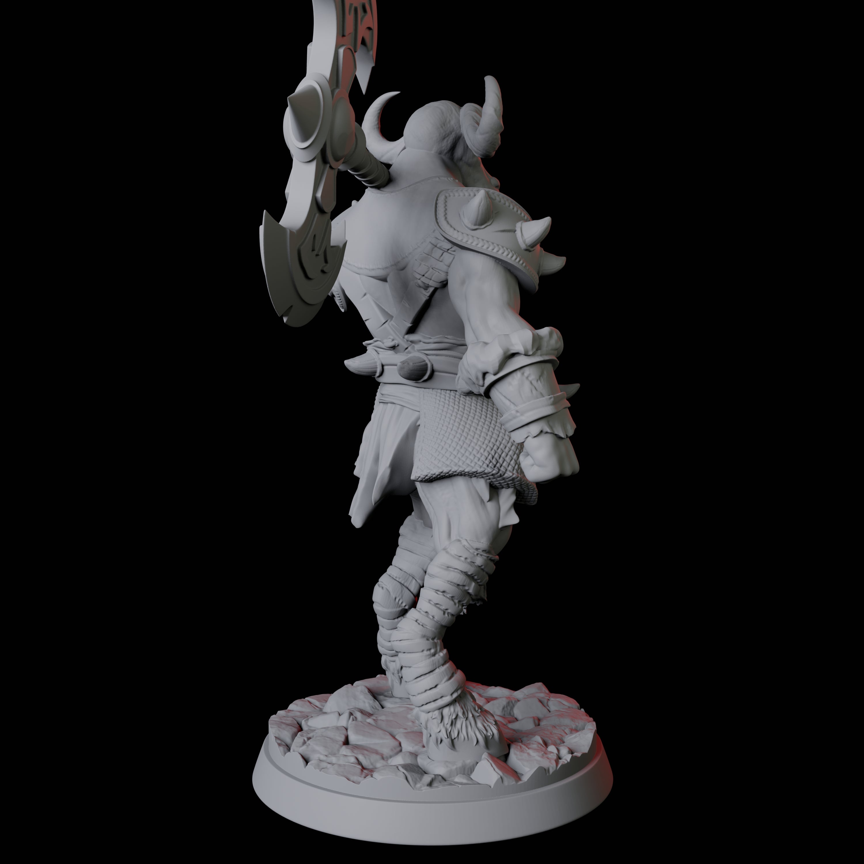 Yakfolk Axe Fighter Miniature for Dungeons and Dragons, Pathfinder or other TTRPGs
