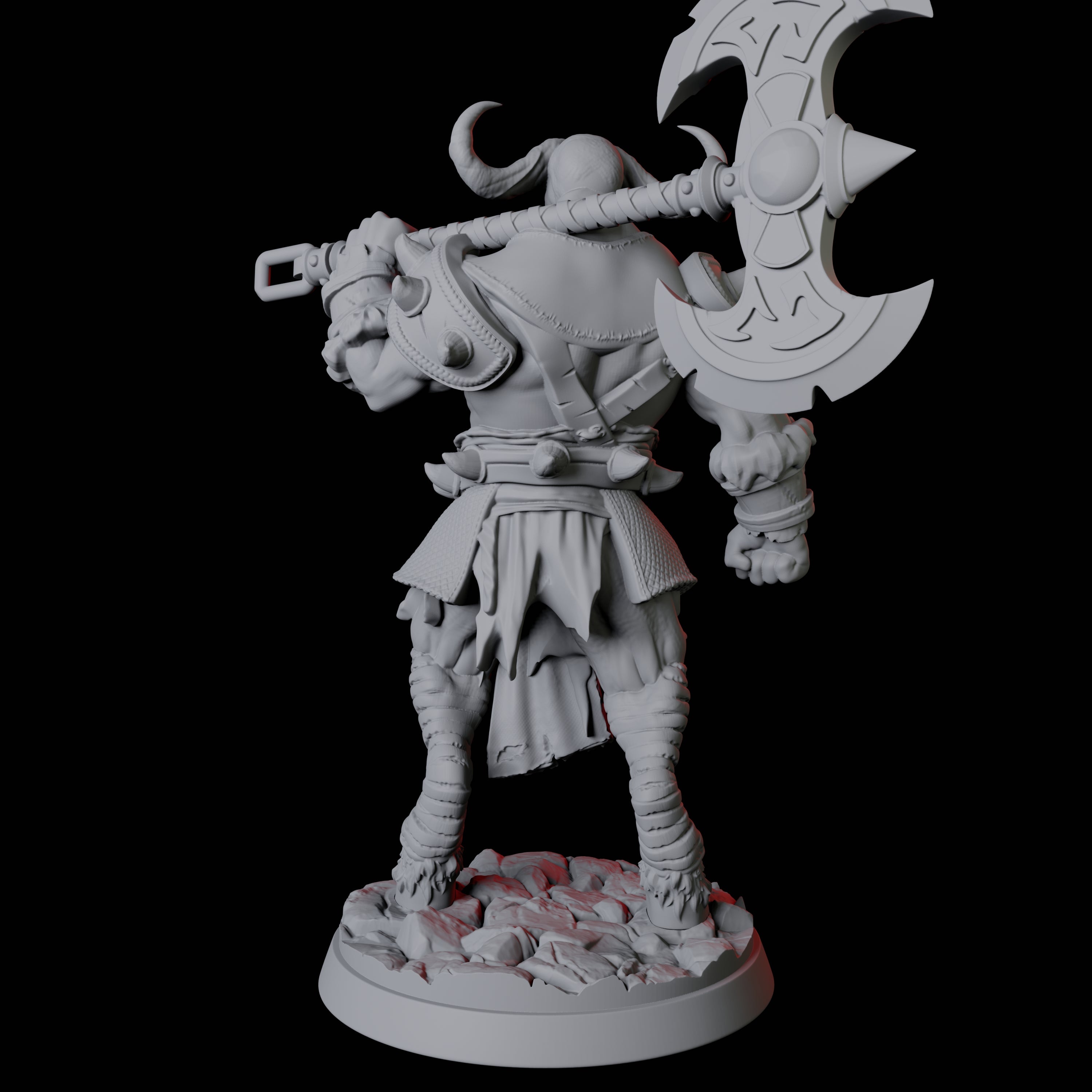 Yakfolk Axe Fighter Miniature for Dungeons and Dragons, Pathfinder or other TTRPGs
