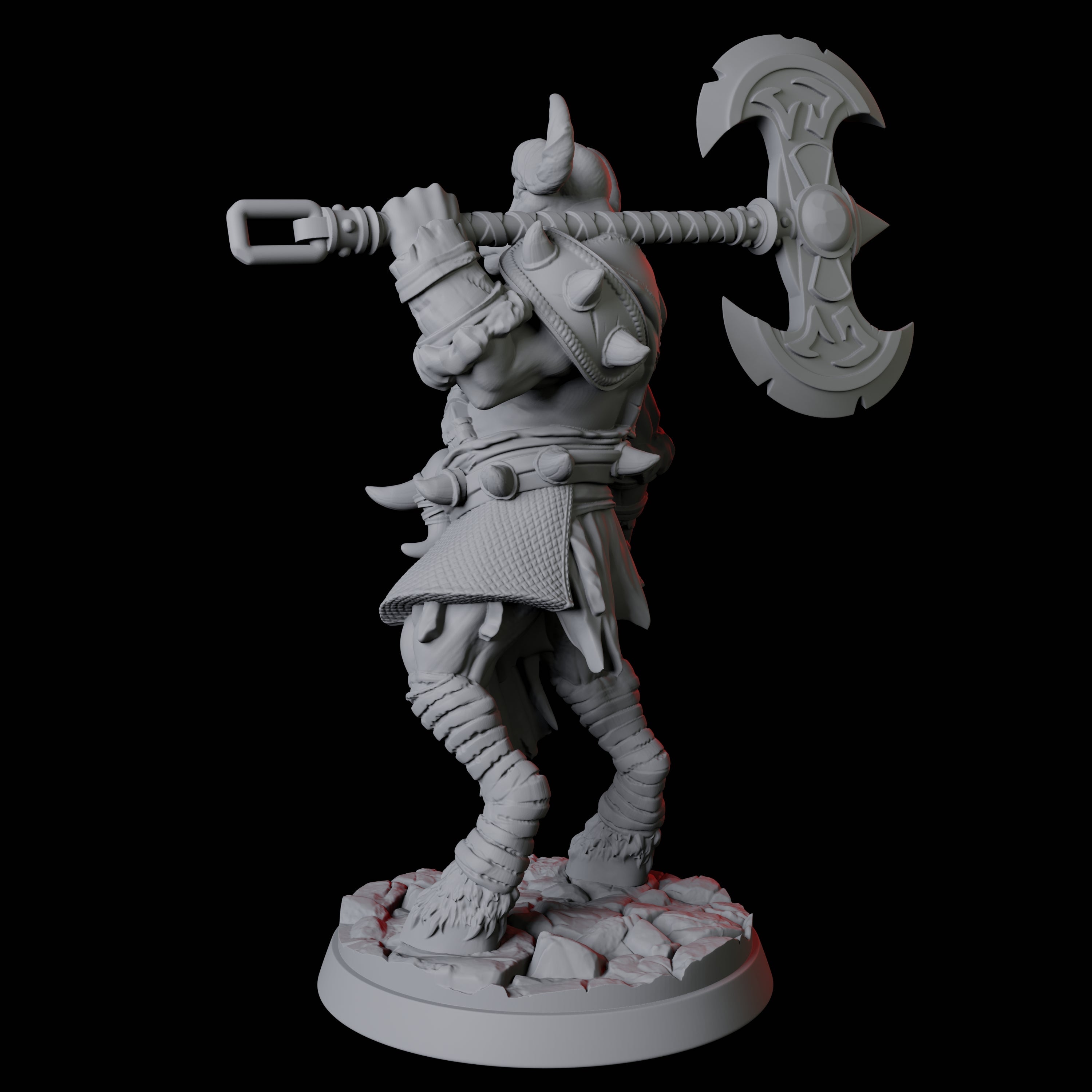 Yakfolk Axe Fighter Miniature for Dungeons and Dragons, Pathfinder or other TTRPGs