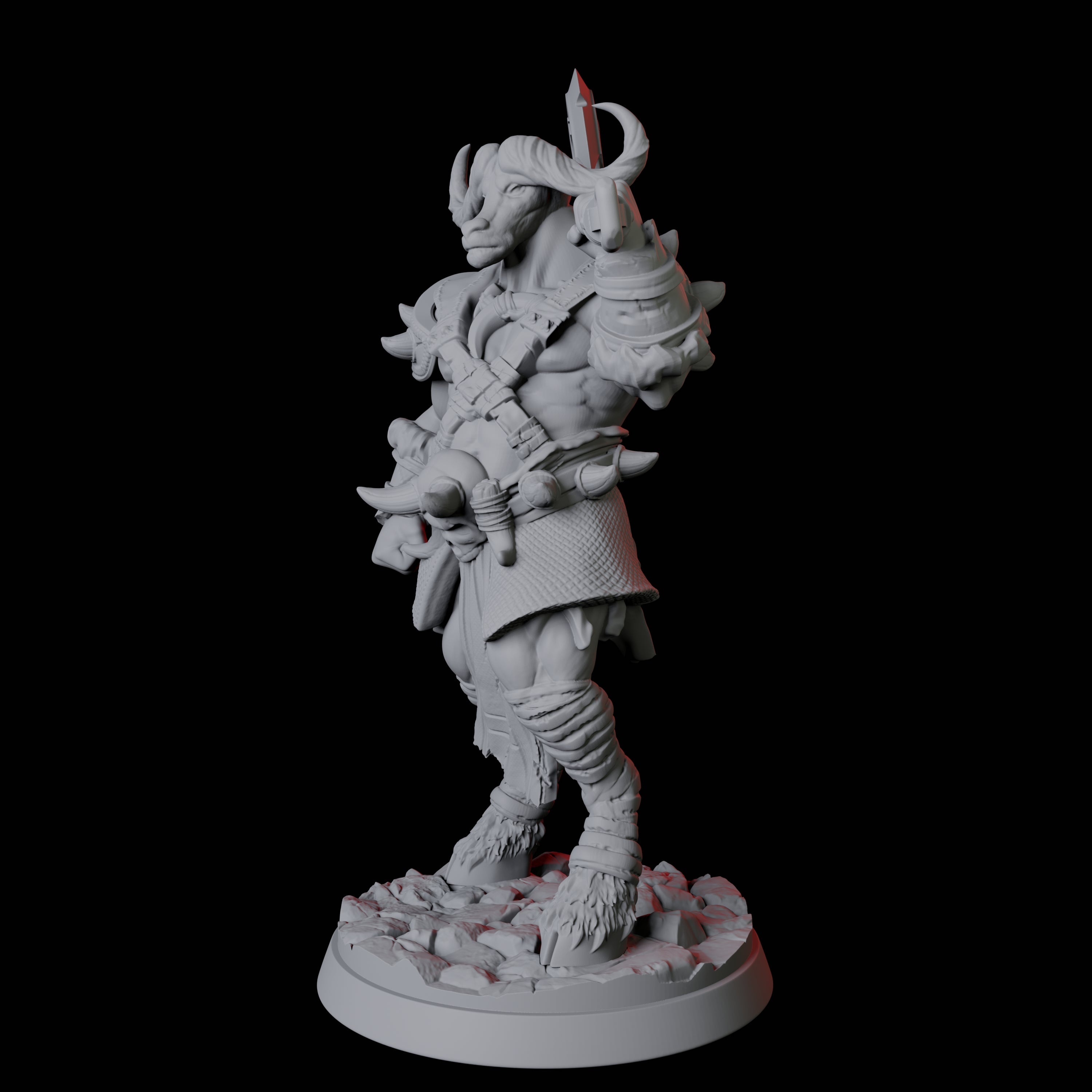 Yakfolk Axe Fighter Miniature for Dungeons and Dragons, Pathfinder or other TTRPGs
