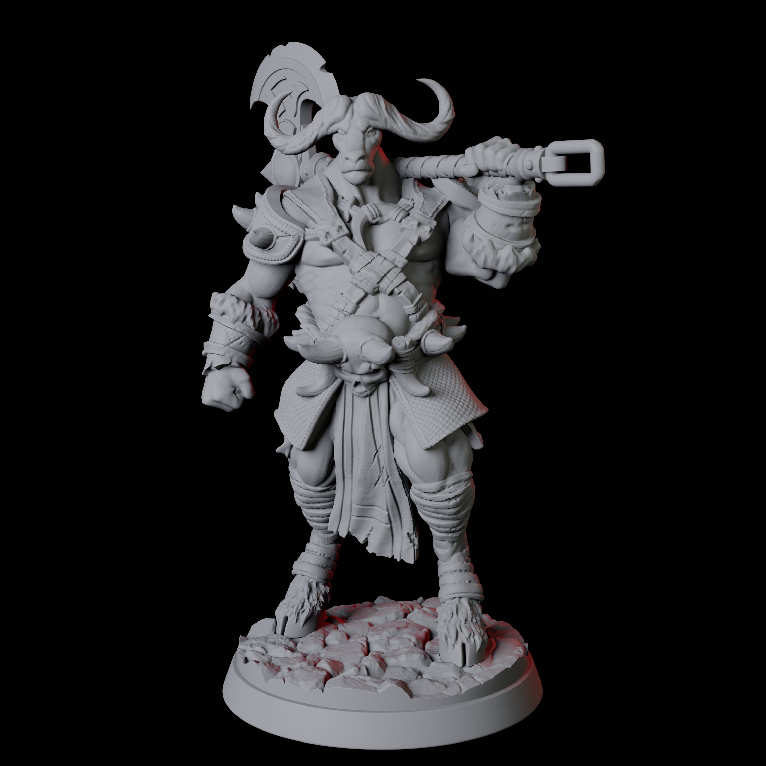 Yakfolk Axe Fighter Miniature for Dungeons and Dragons, Pathfinder or other TTRPGs