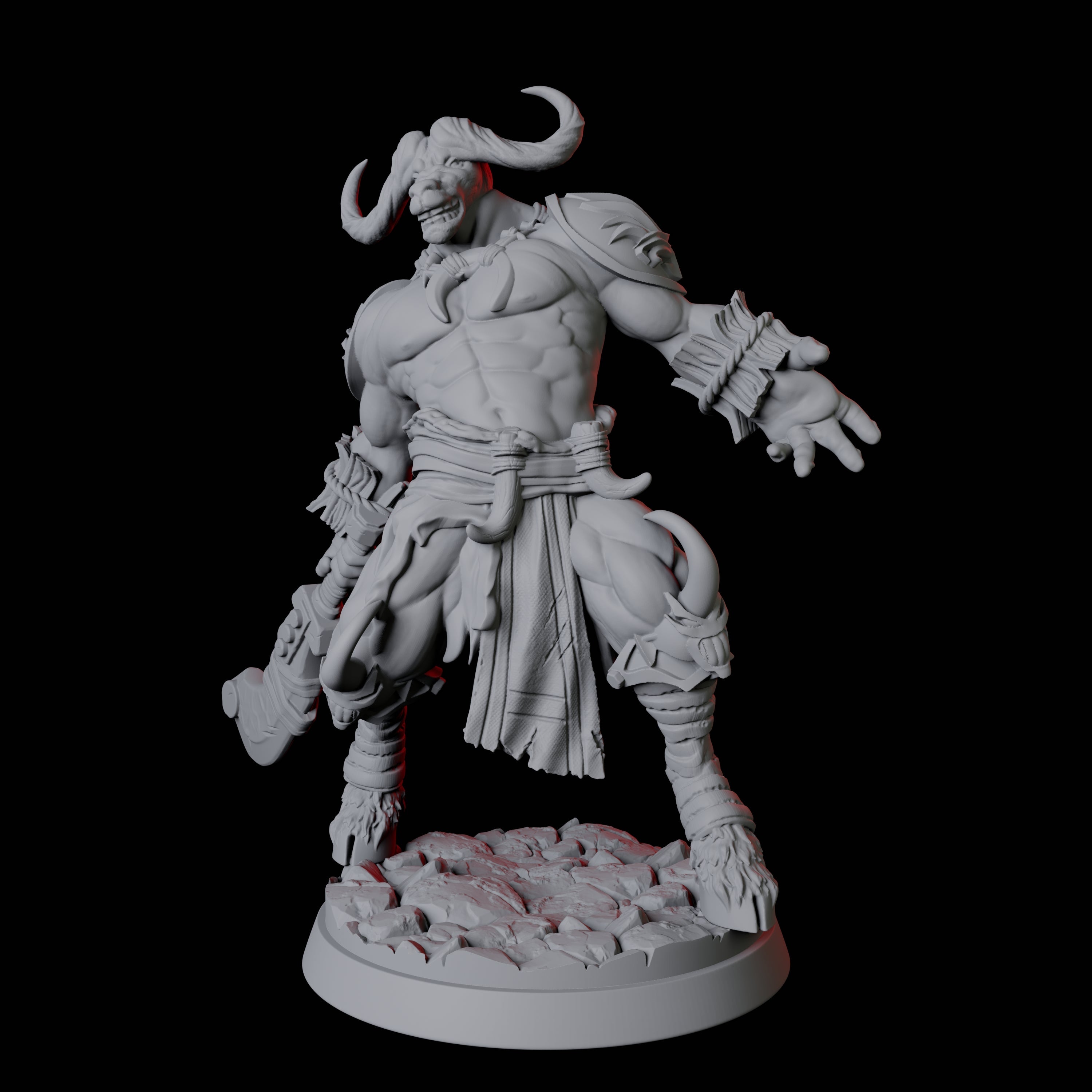 Yakfolk with Stone Sword Miniature for Dungeons and Dragons, Pathfinder or other TTRPGs