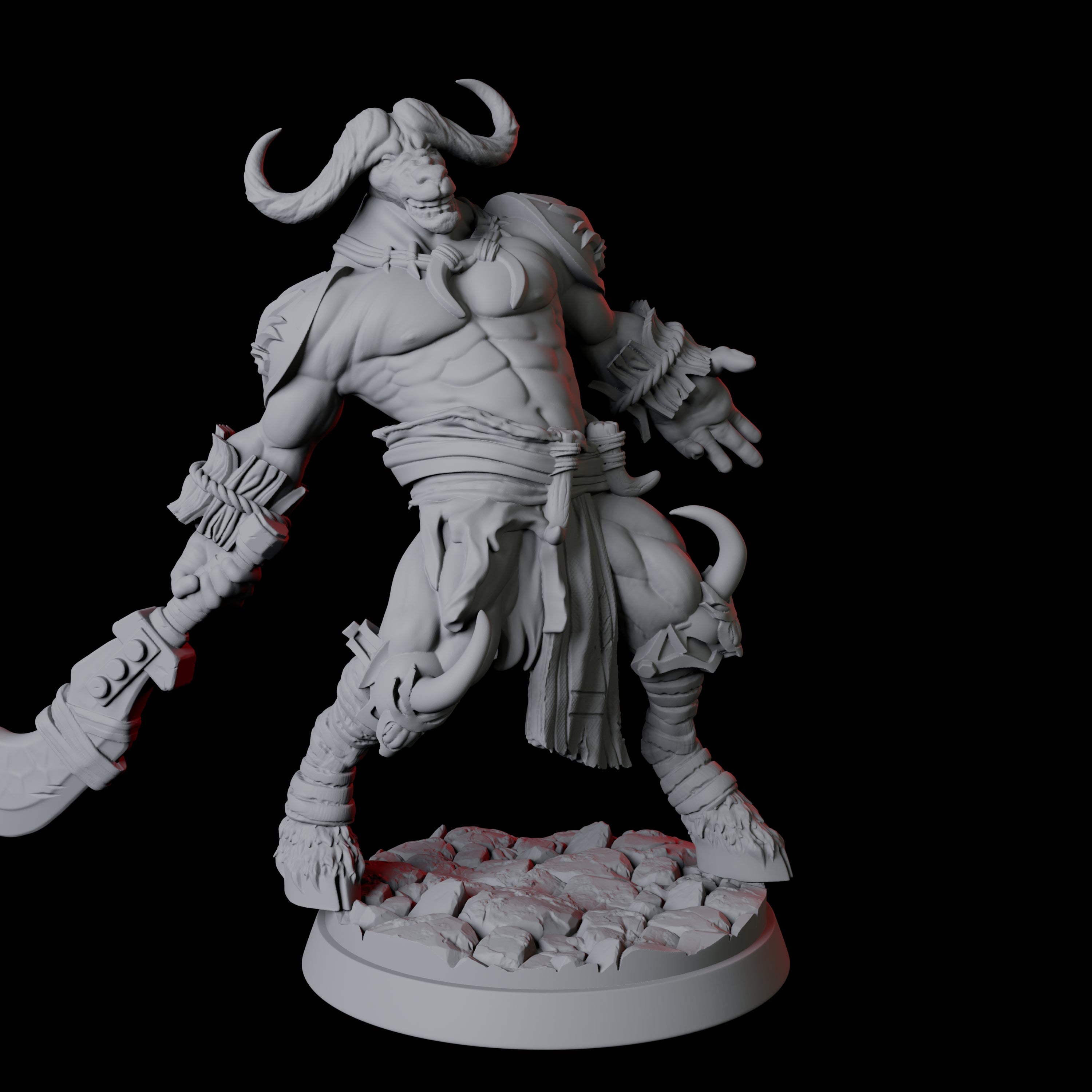 Yakfolk with Stone Sword Miniature for Dungeons and Dragons, Pathfinder or other TTRPGs