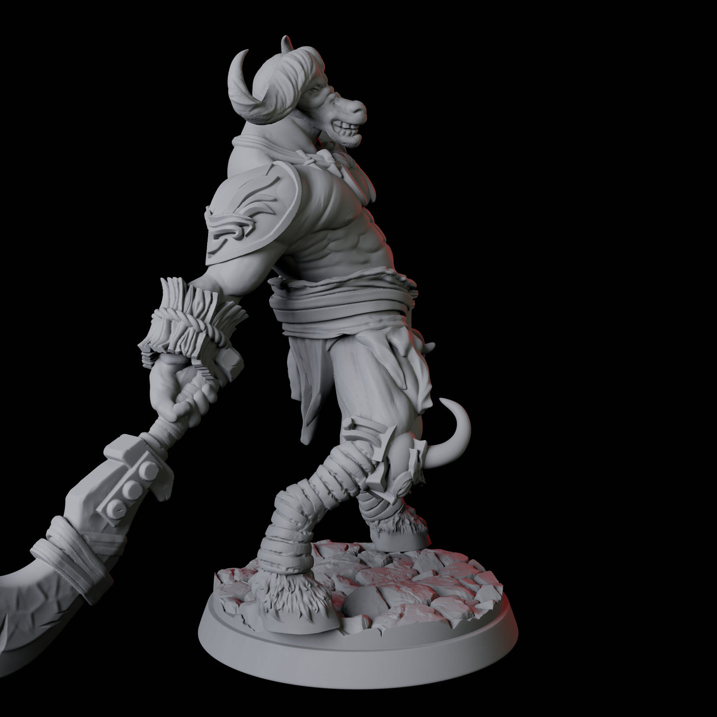 Yakfolk with Stone Sword Miniature for Dungeons and Dragons, Pathfinder or other TTRPGs