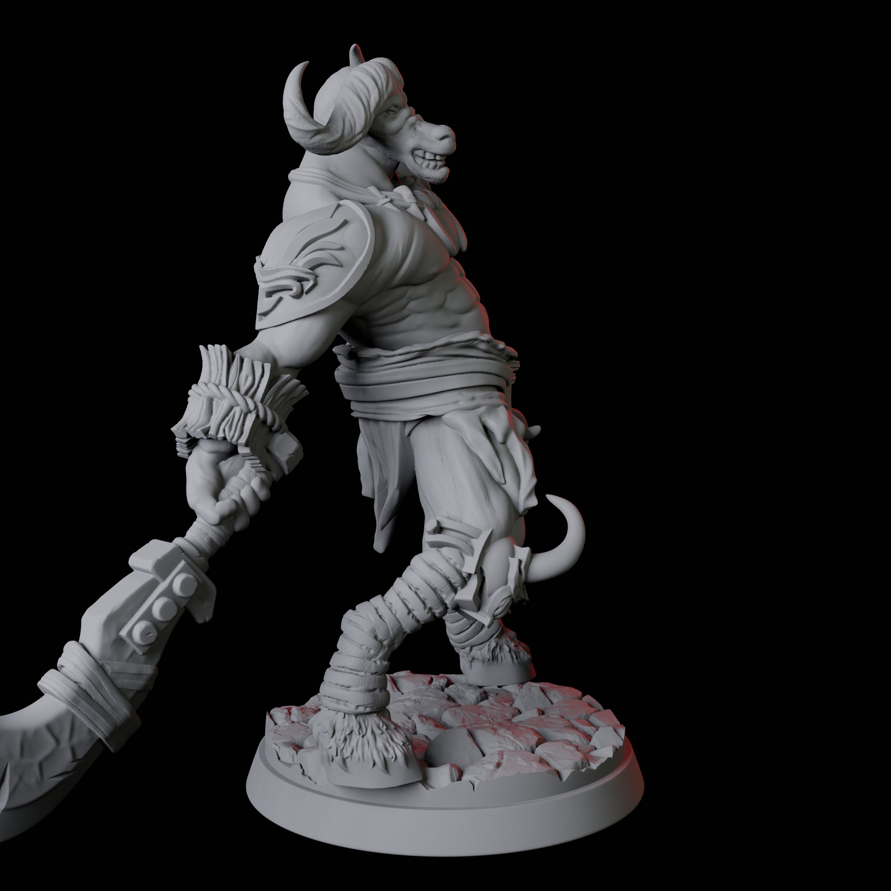 Yakfolk with Stone Sword Miniature for Dungeons and Dragons, Pathfinder or other TTRPGs