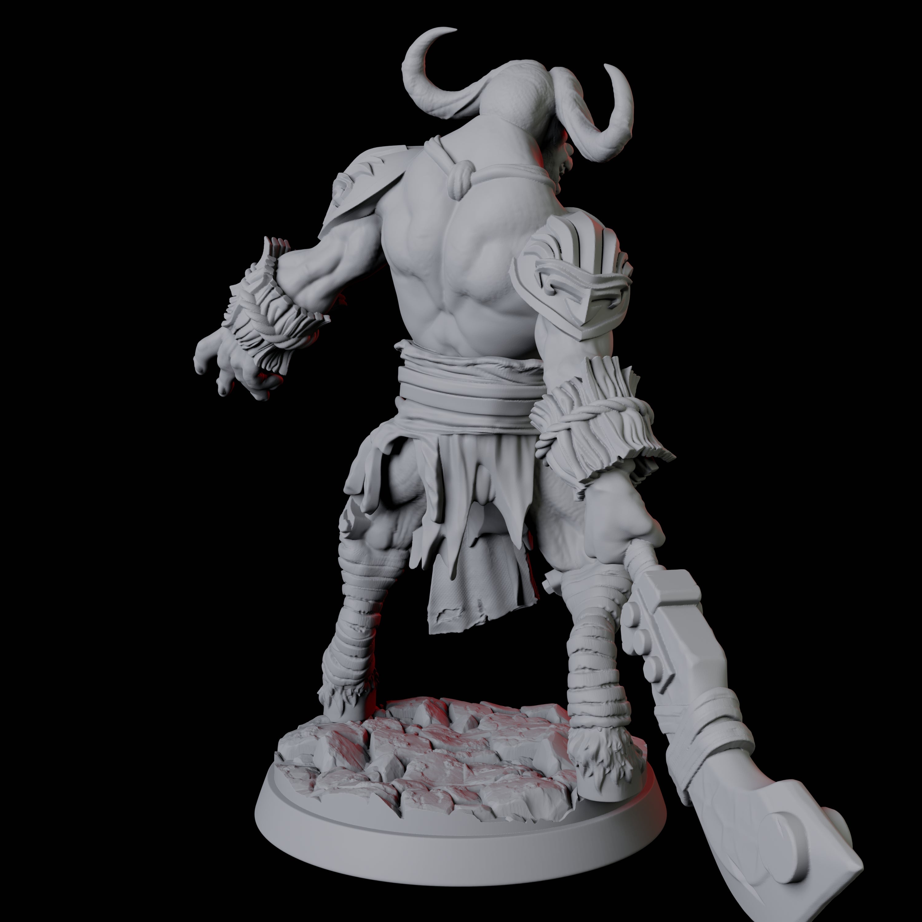 Yakfolk with Stone Sword Miniature for Dungeons and Dragons, Pathfinder or other TTRPGs