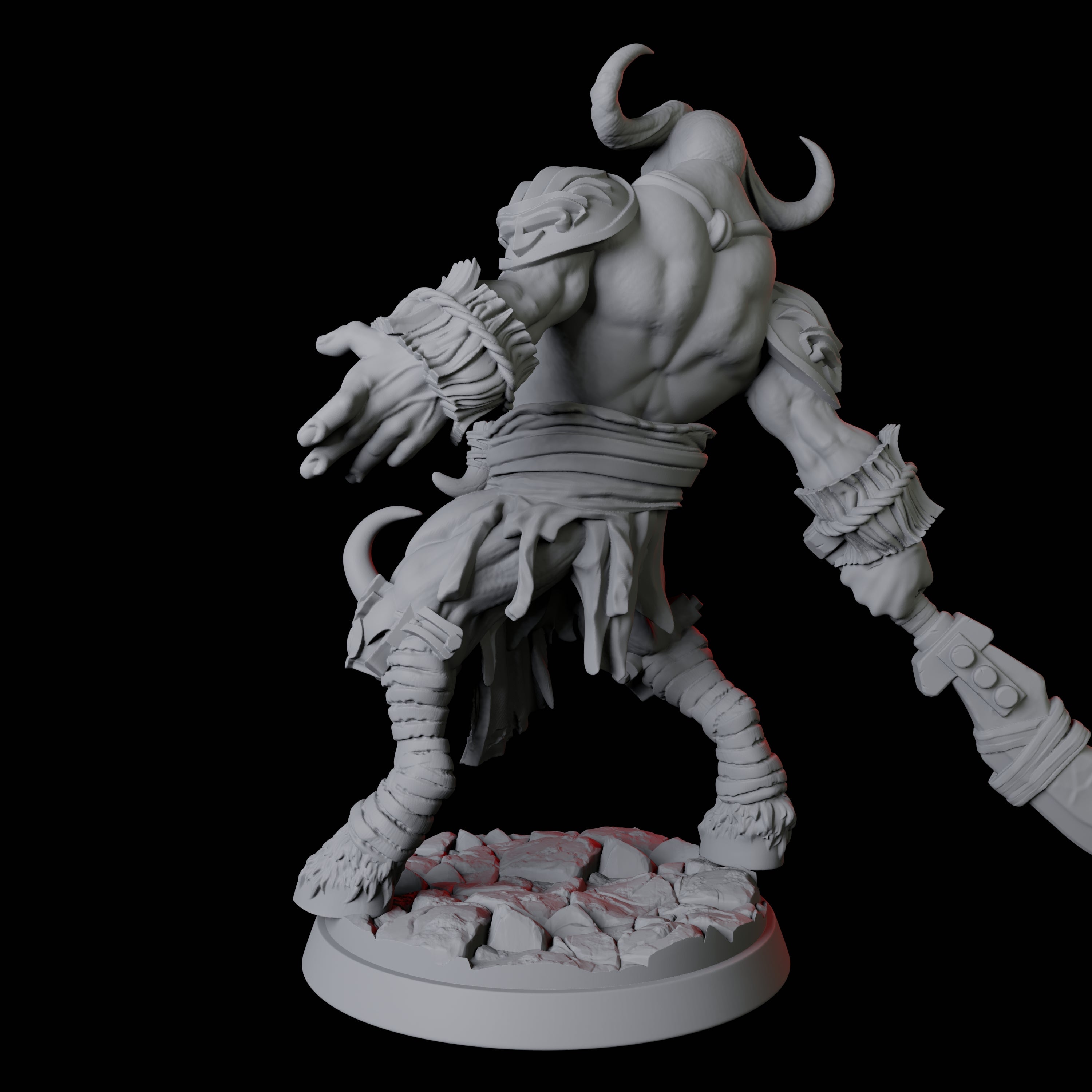 Yakfolk with Stone Sword Miniature for Dungeons and Dragons, Pathfinder or other TTRPGs