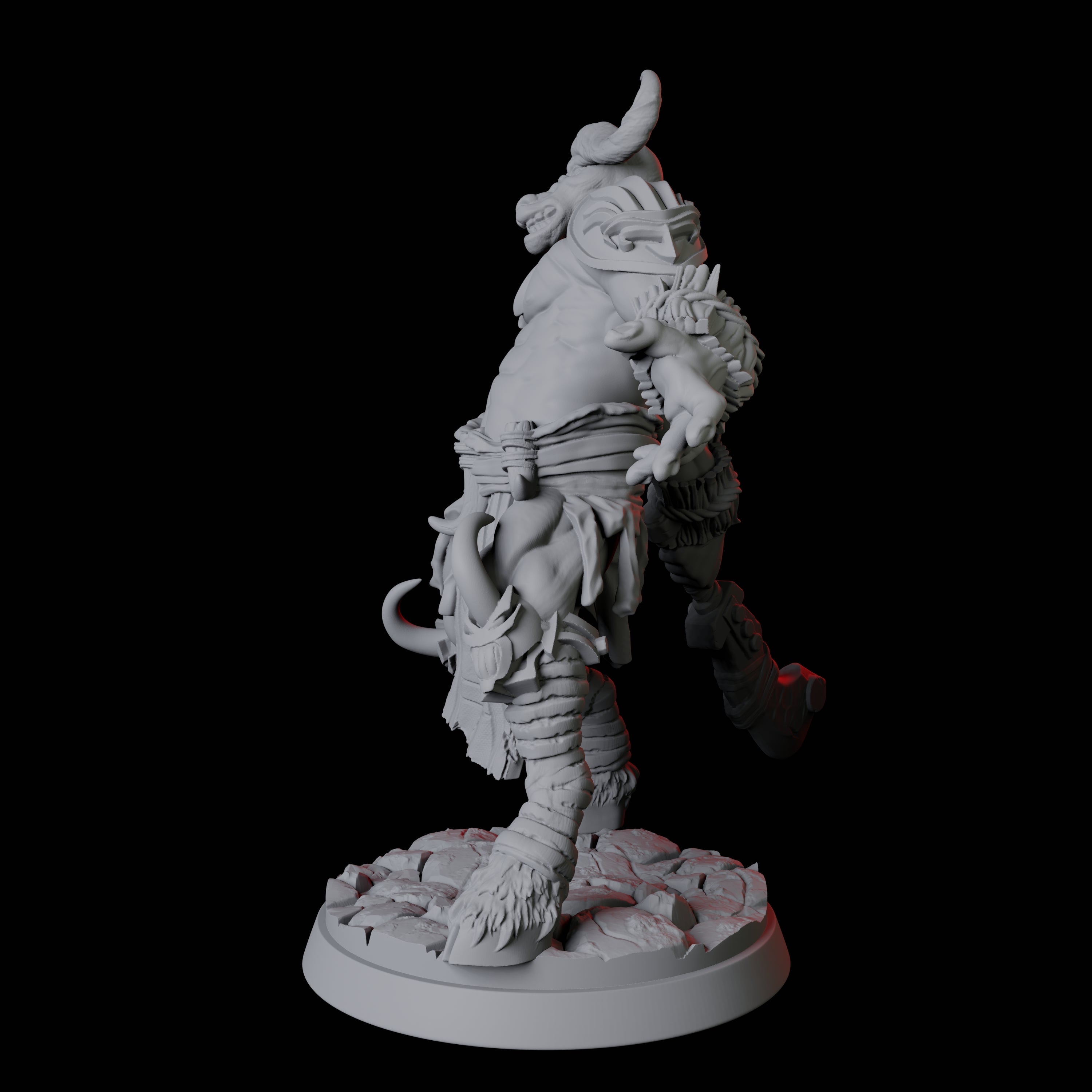 Yakfolk with Stone Sword Miniature for Dungeons and Dragons, Pathfinder or other TTRPGs