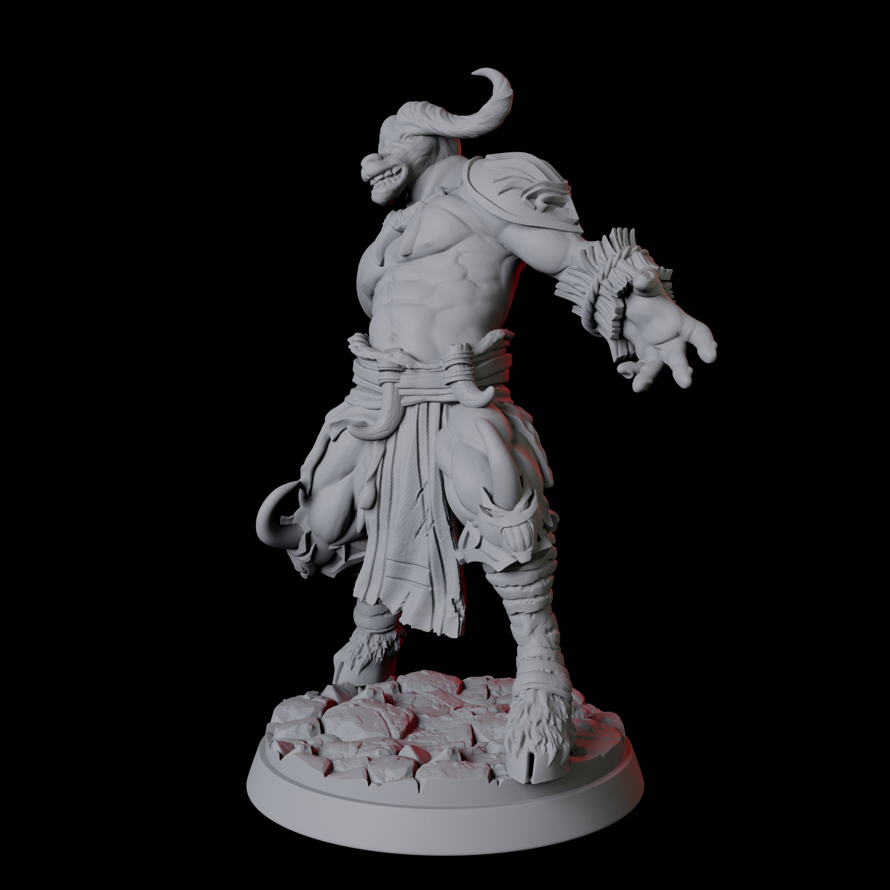 Yakfolk with Stone Sword Miniature for Dungeons and Dragons, Pathfinder or other TTRPGs