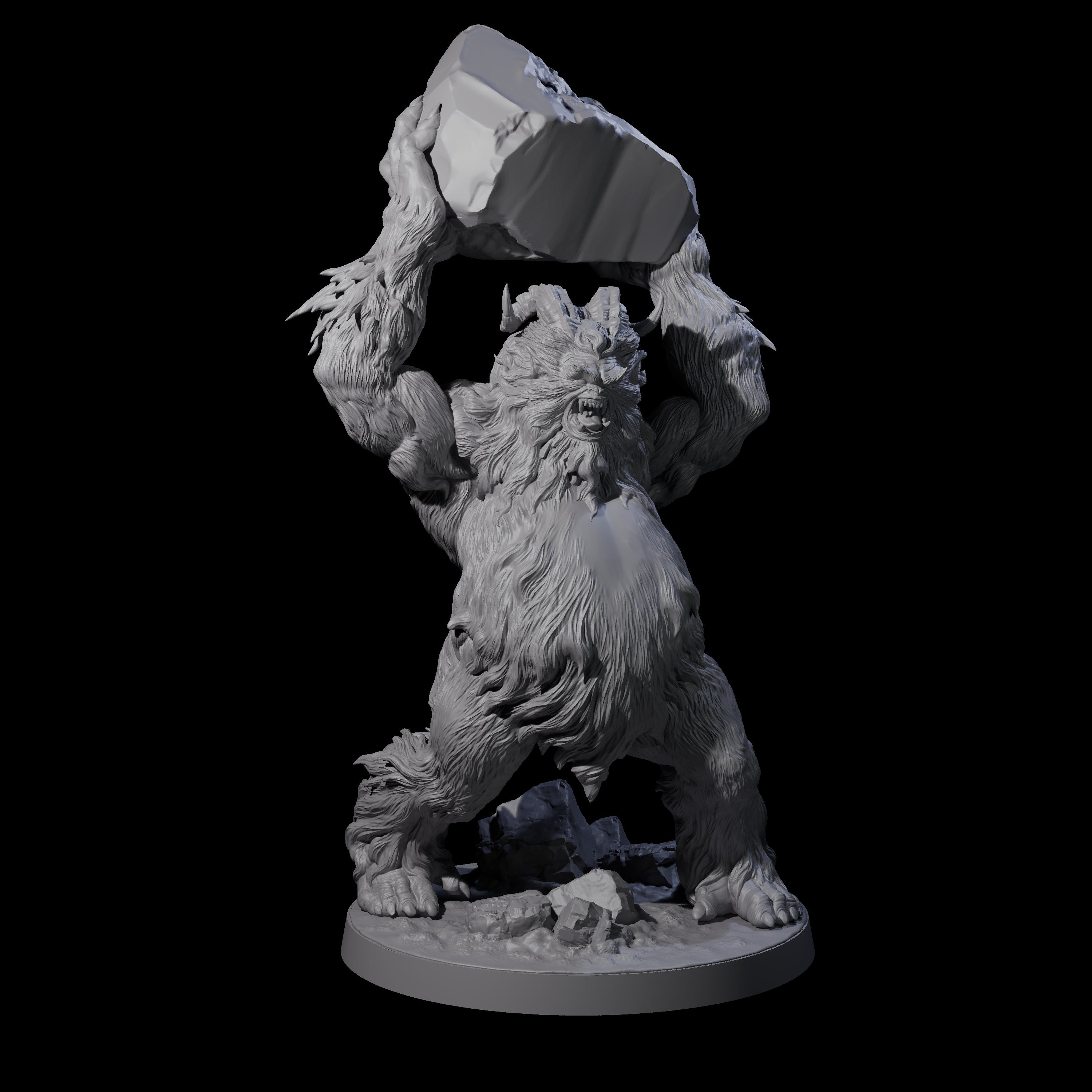 Yeti Stonehurler A Miniature for Dungeons and Dragons, Pathfinder or other TTRPGs