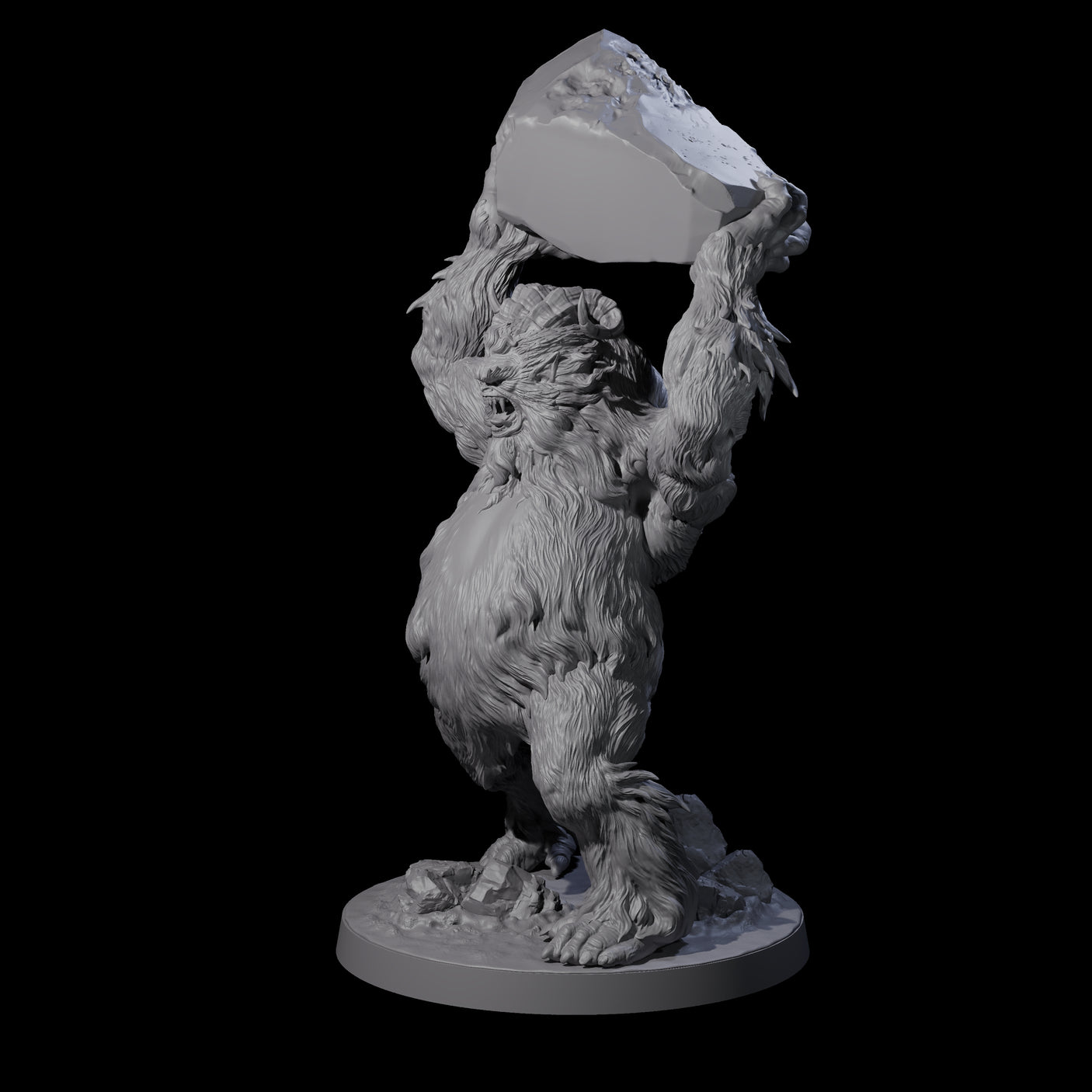 Yeti Stonehurler A Miniature for Dungeons and Dragons, Pathfinder or other TTRPGs