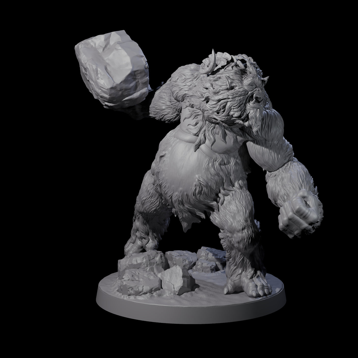 Yeti Stonehurler B Miniature for Dungeons and Dragons, Pathfinder or other TTRPGs