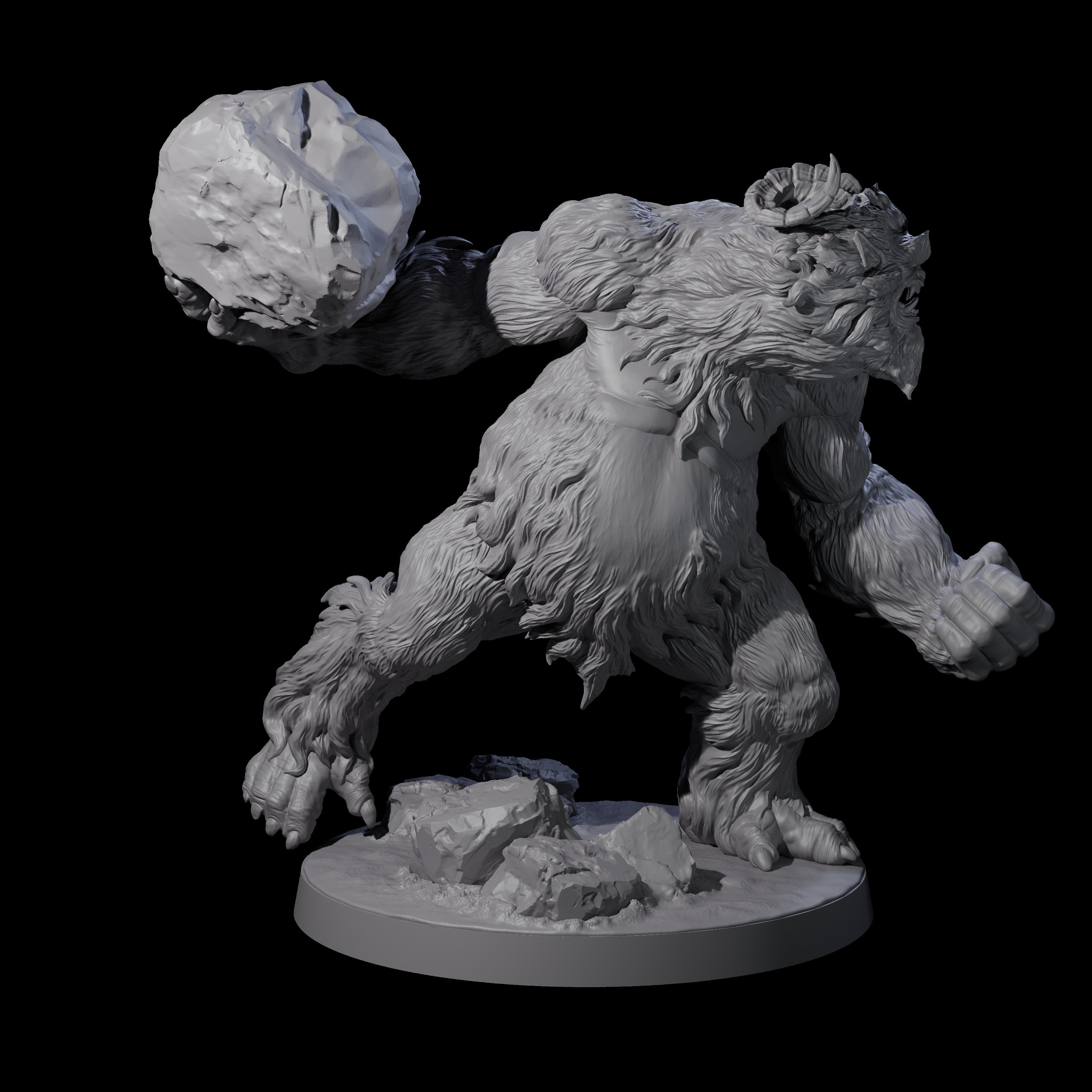 Yeti Stonehurler B Miniature for Dungeons and Dragons, Pathfinder or other TTRPGs