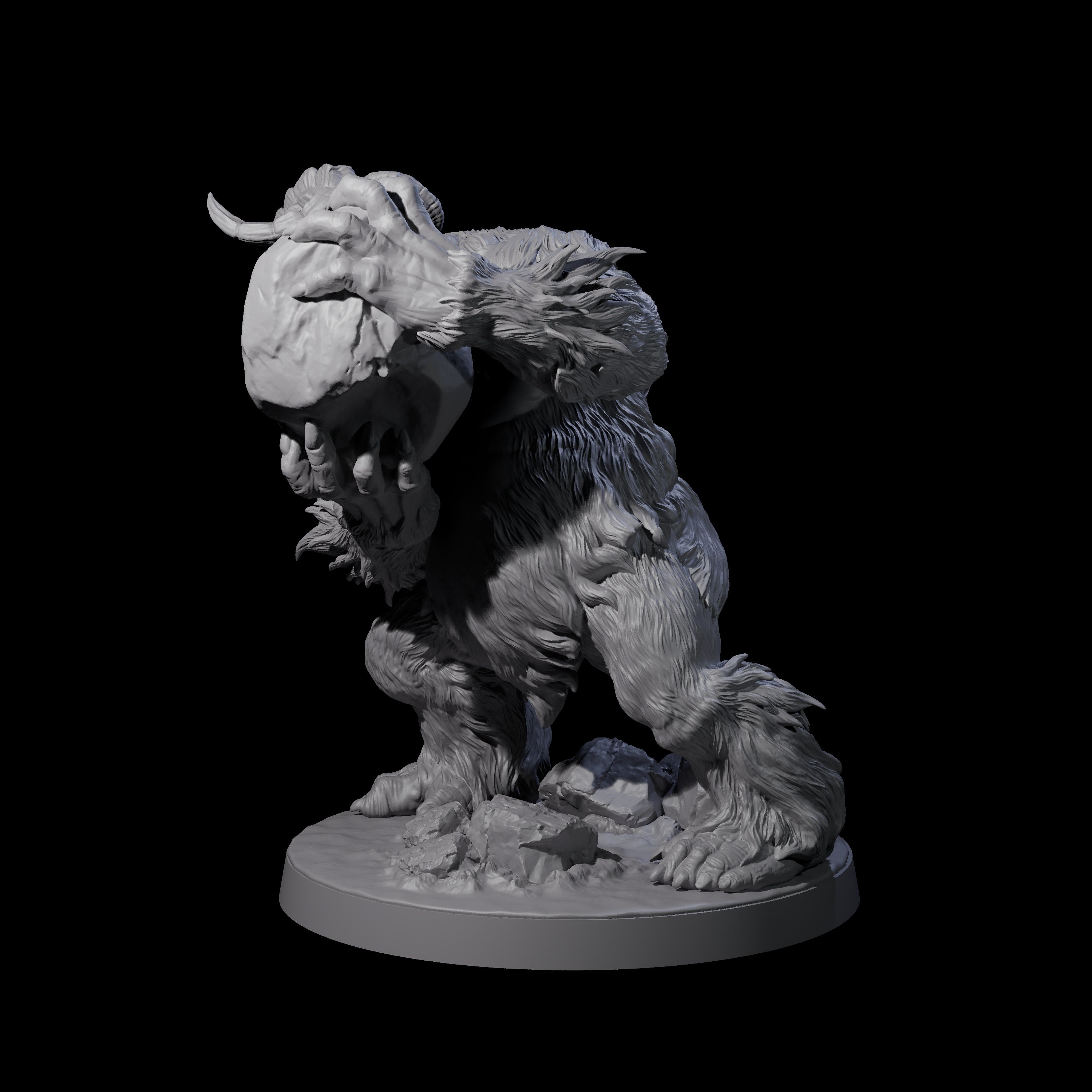 Yeti Stonehurler C Miniature for Dungeons and Dragons, Pathfinder or other TTRPGs