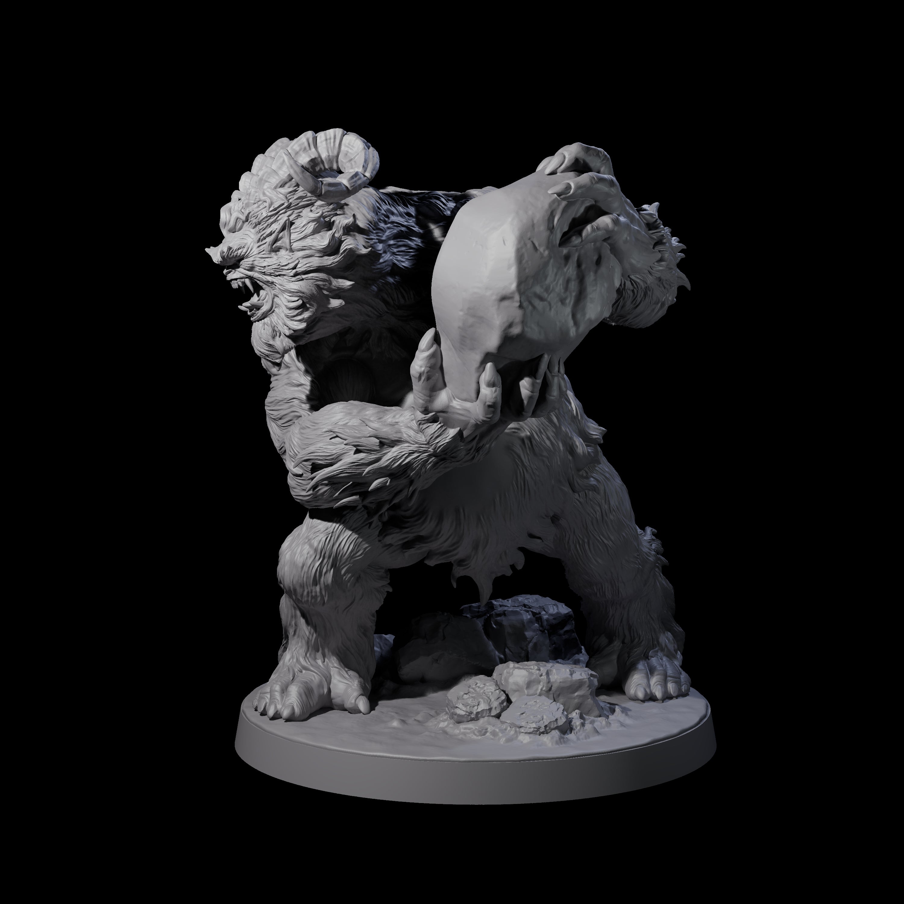 Yeti Stonehurler C Miniature for Dungeons and Dragons, Pathfinder or other TTRPGs