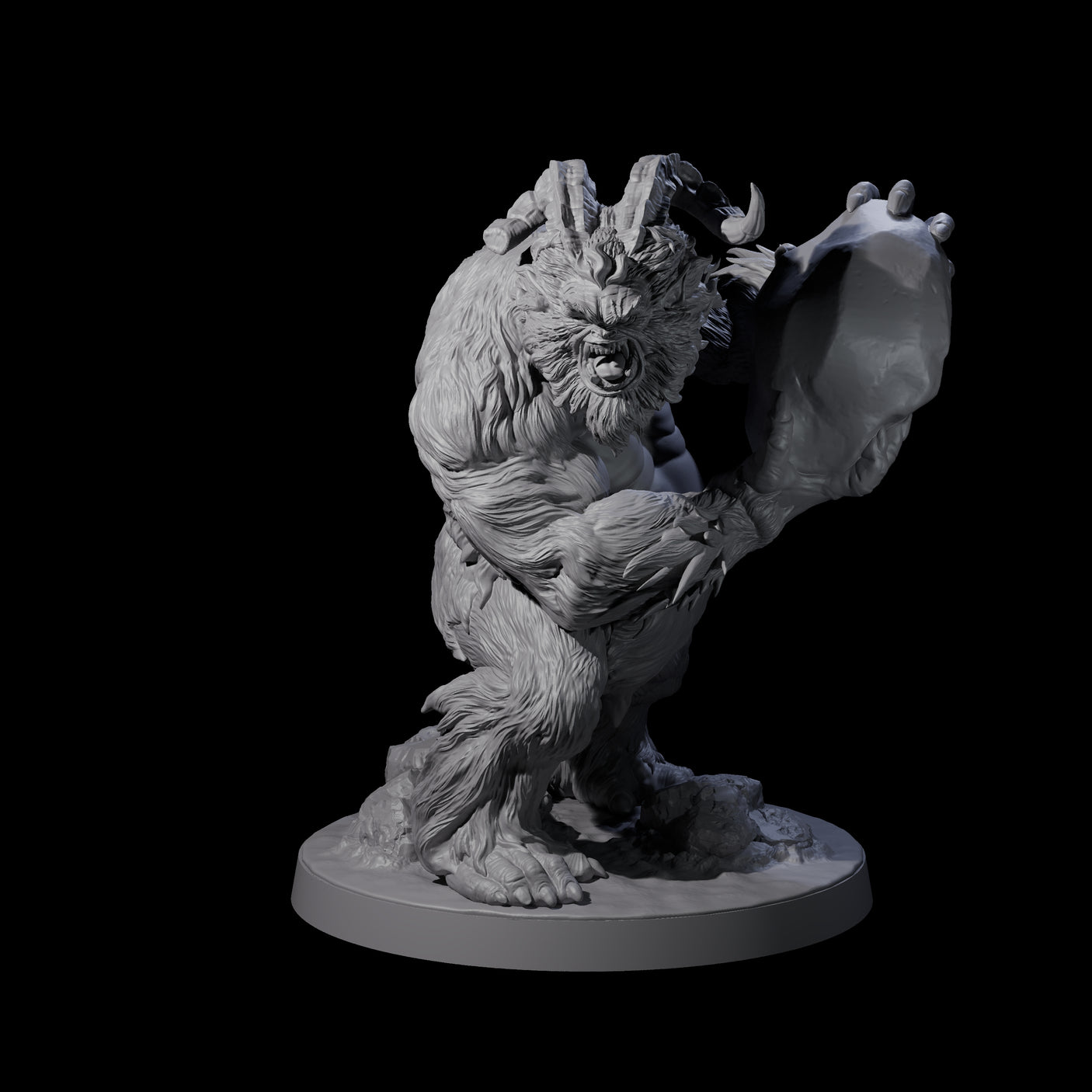 Yeti Stonehurler C Miniature for Dungeons and Dragons, Pathfinder or other TTRPGs