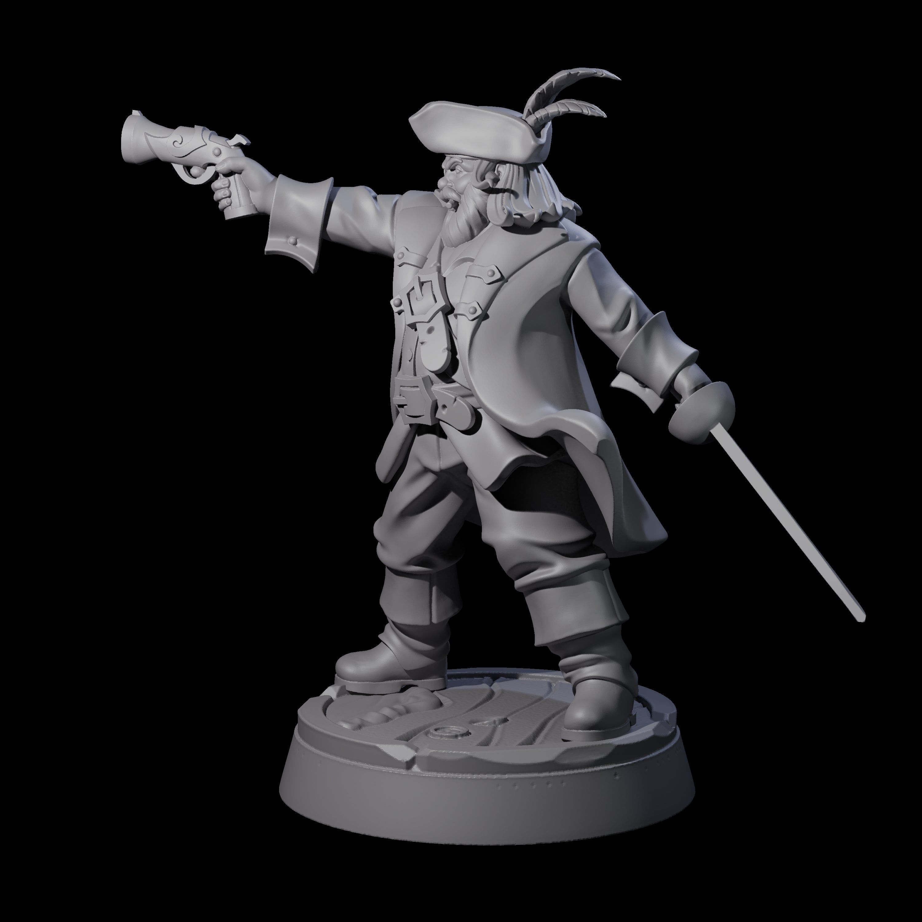 Yo-Hoing Human Captain Miniature for Dungeons and Dragons, Pathfinder or other TTRPGs