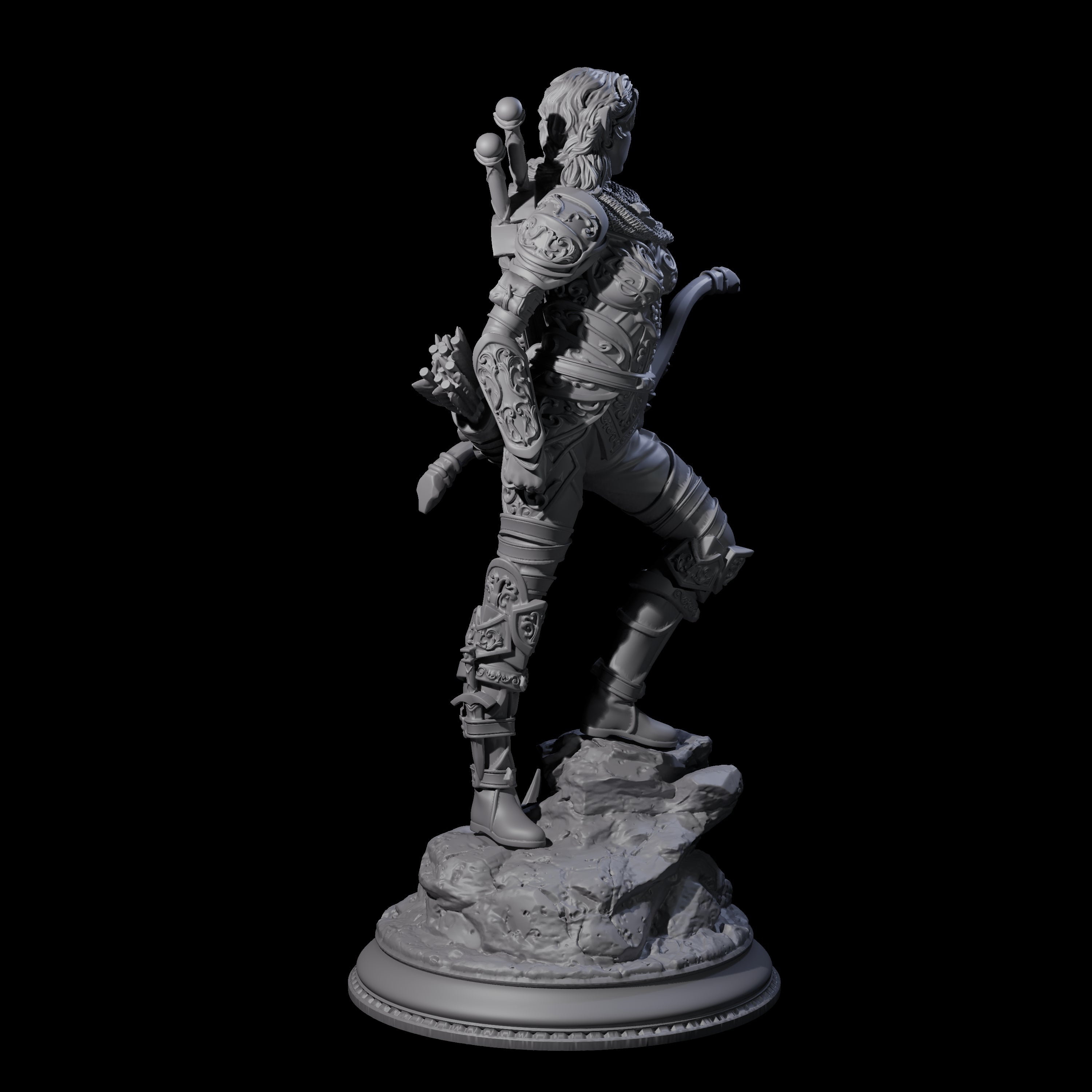 Young Elf Hunter Miniature for Dungeons and Dragons, Pathfinder or other TTRPGs