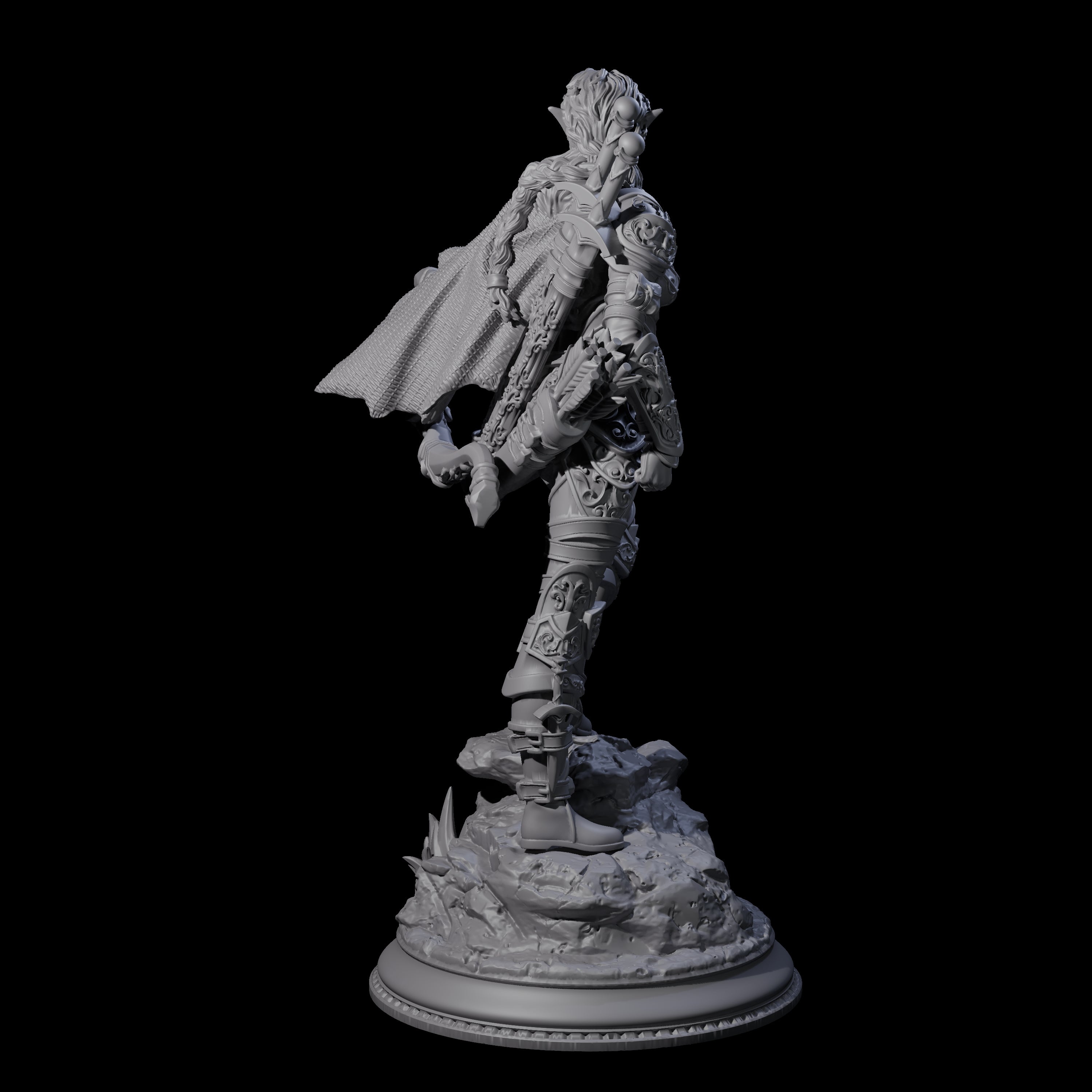 Young Elf Hunter Miniature for Dungeons and Dragons, Pathfinder or other TTRPGs