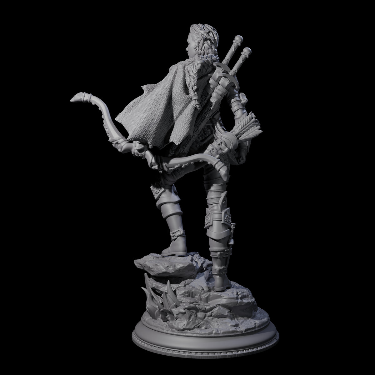 Young Elf Hunter Miniature for Dungeons and Dragons, Pathfinder or other TTRPGs