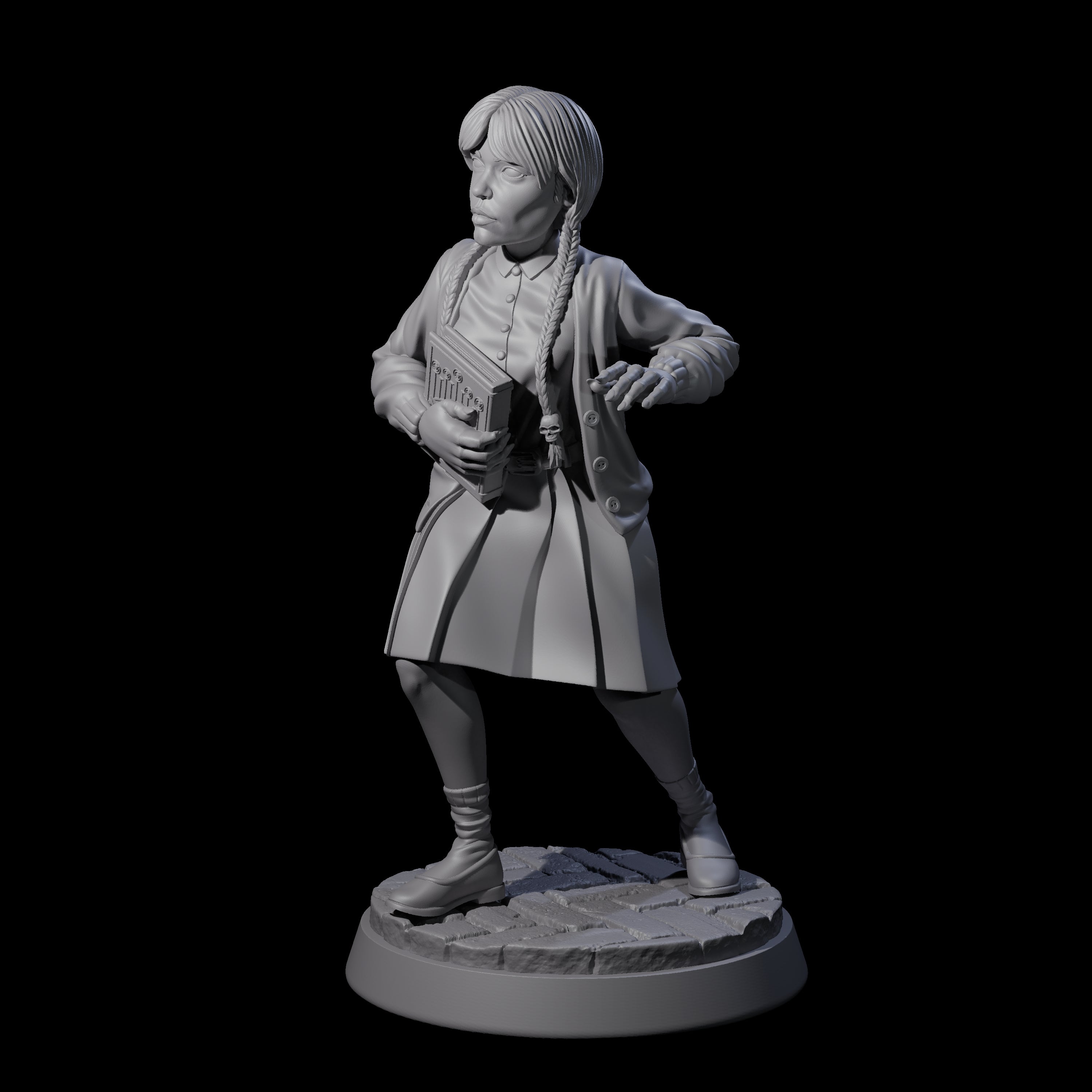 Young Inquisitive Schoolgirl Miniature for Dungeons and Dragons, Pathfinder or other TTRPGs