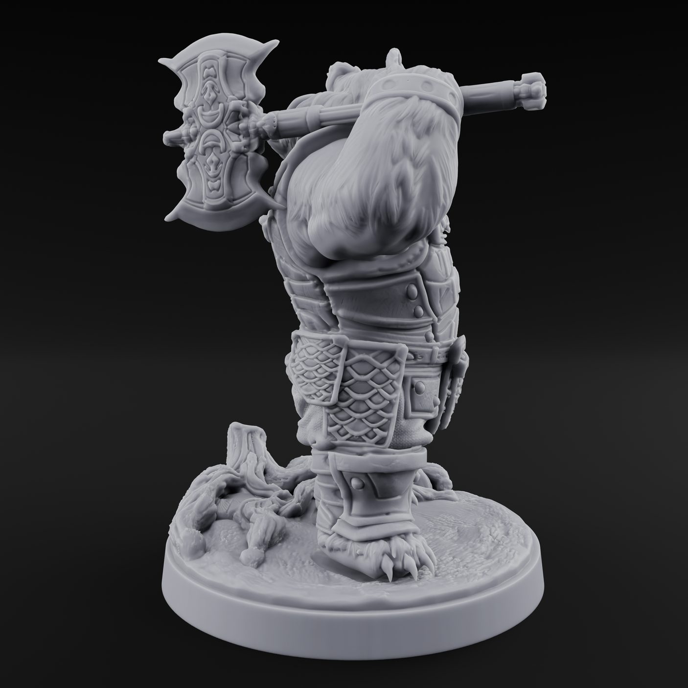 Young Ursine Knight Miniature for Dungeons and Dragons, Pathfinder or other TTRPGs
