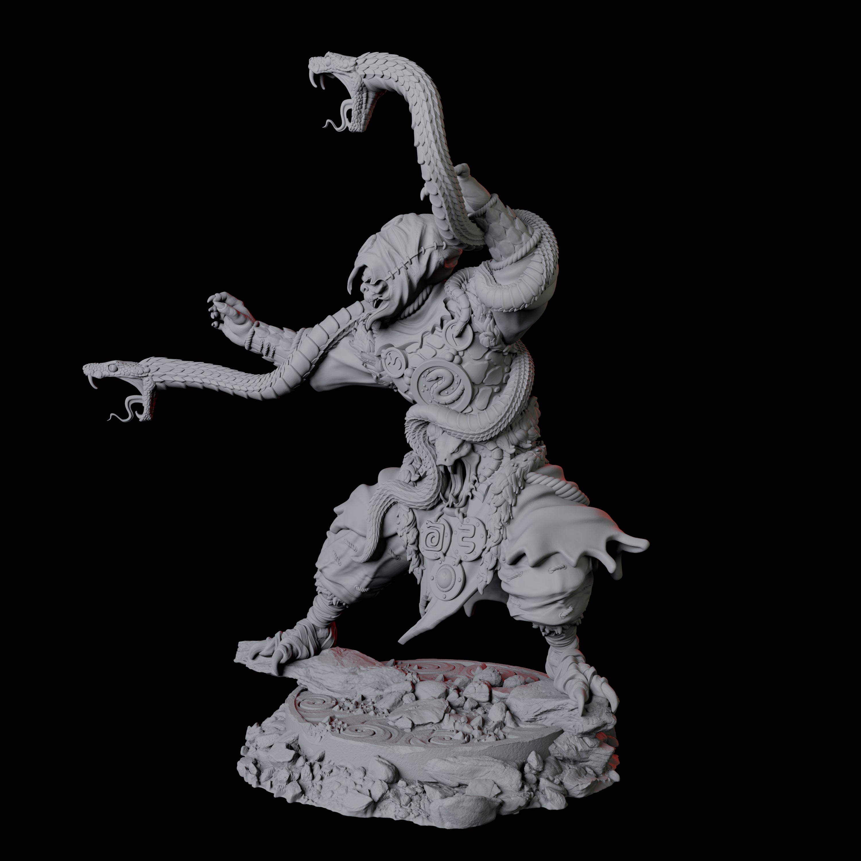 Yuan-Ti Snake Charmer D Miniature for Dungeons and Dragons, Pathfinder or other TTRPGs