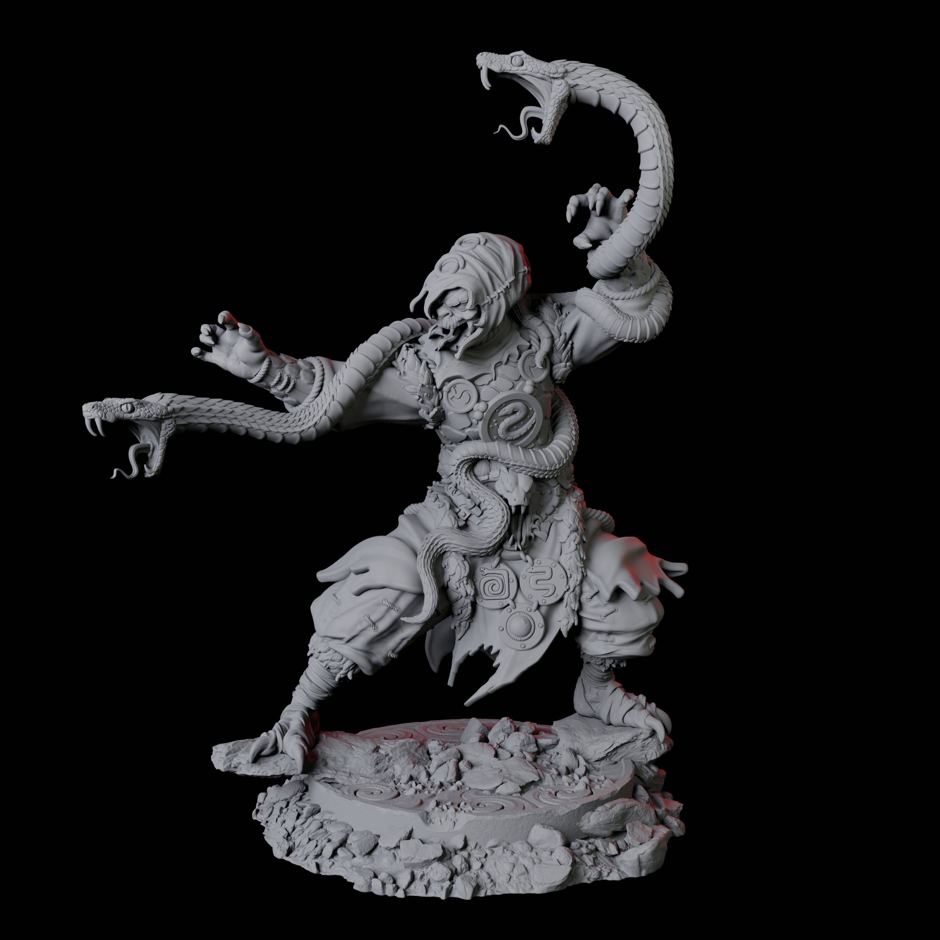 Yuan-Ti Snake Charmer D Miniature for Dungeons and Dragons, Pathfinder or other TTRPGs